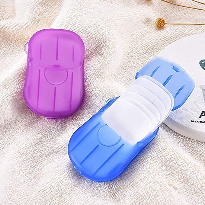 Portable Disposable Paper Soap Strips for Travel - Foaming Hand Washing Cleaning Sheets, Multicolor (Pack of 2 Box) - Ideal for Camping, Hiking, Airports & Outdoor Activities