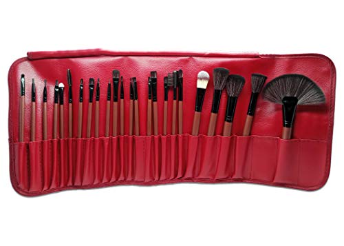 URBANMAC 24-Piece Professional Makeup Brush Set with Case - Essential Cosmetics Kit for Face, Eyes & Lips | Foundation, Eyeshadow, Eyeliner, Blush, Powder & Cream Application | Perfect for Makeup Artists & Beginners | Home, Travel & Professional Use