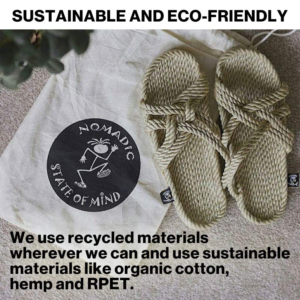 Nomadic State of Mind Handmade Rope Sandals for Men & Women - Unisex Bohemian Straw Sandals - Perfect for Beach, Hiking & Summer Outdoor Adventures