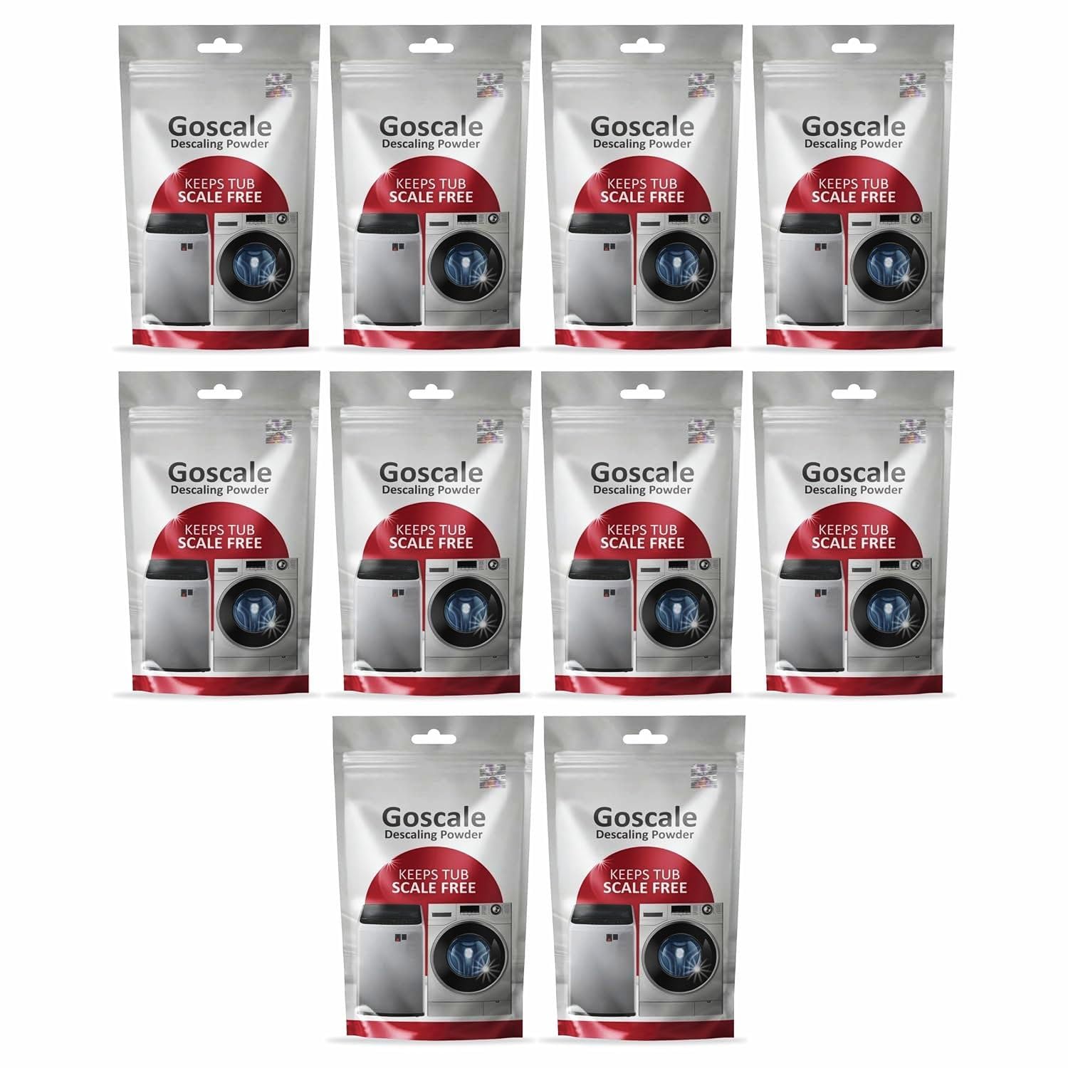 LG & Whirlpool Washing Machine Descaler Powder - Front Load & Top Load Compatible, 100g (10 Pack) | Deep Clean Drum, Remove Limescale & Odors | Perfect for Monthly Maintenance & Hard Water Areas