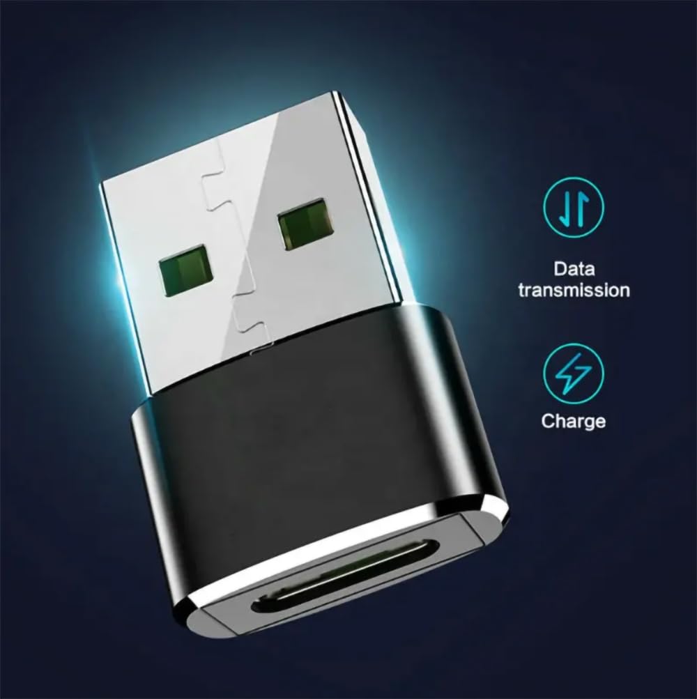 SALPIE USB-C Female to USB Male Adapter (3 Pack) - USB C to USB Converter for iPhone 15 14 13, iPad Air 5 Mini 6, Apple Watch, AirPods, Samsung Galaxy S23 S24 A54 - Perfect for Charging & Data Transfer at Home, Office or Travel (Silver)