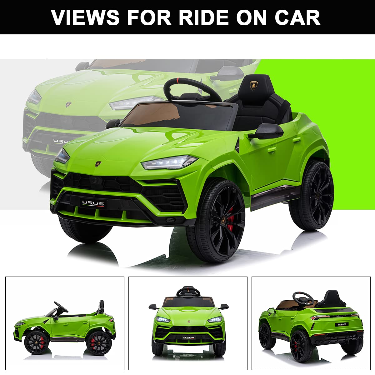 Licensed Lamborghini Electric Ride-On Car for Kids with LED Lights, Horn, MP3 Music Player, Opening Doors & Spring Suspension - Perfect for Birthday Gifts, Outdoor Play & Pretend Driving Fun