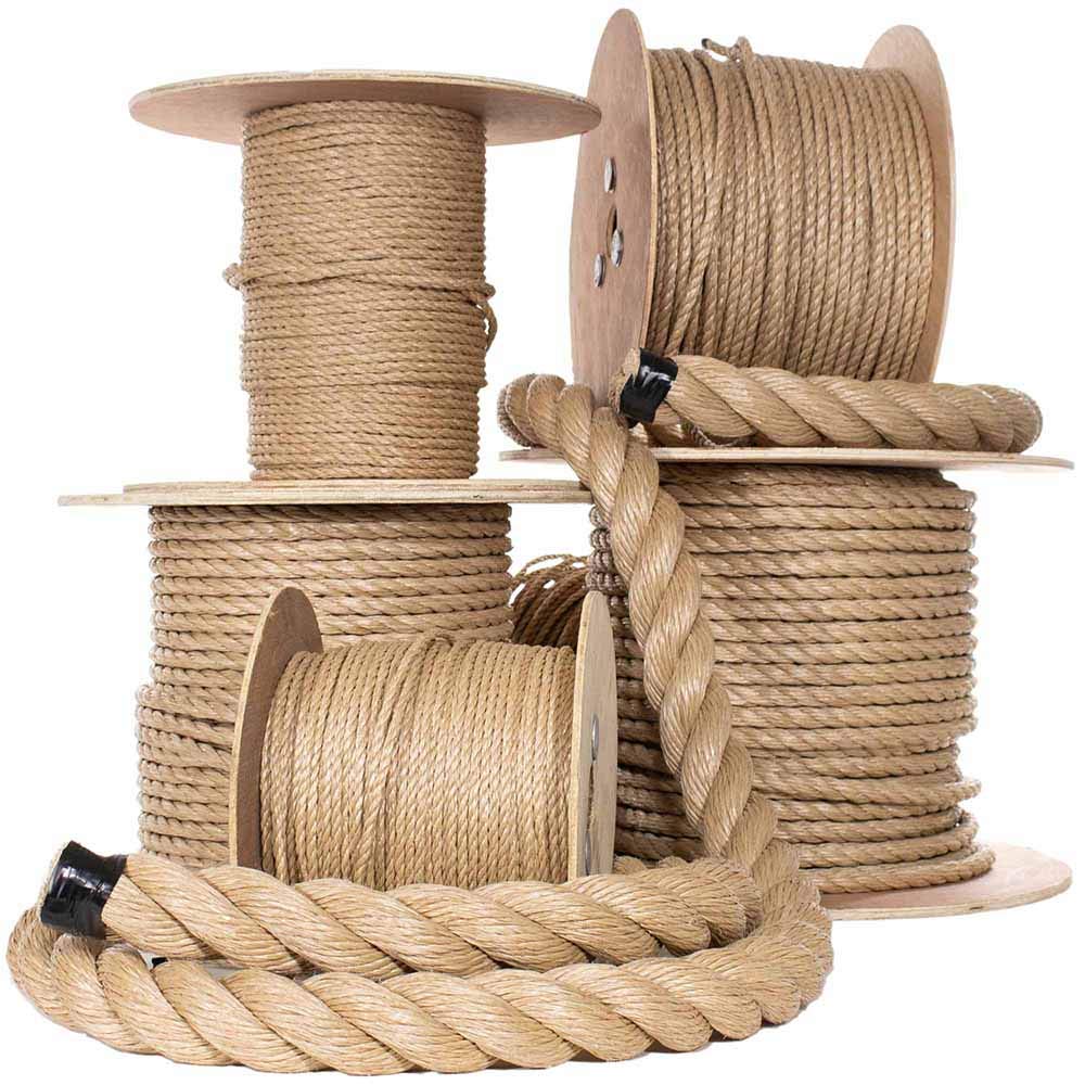 Premium Polypropylene Rope - Heavy Duty Tug of War Rope & Multipurpose Manila Cord for Outdoor Decor, DIY Crafts, Sports, and Landscaping - Pre-Cut Lengths in Various Sizes - Perfect for Camping, Boating, and Home Improvement Projects