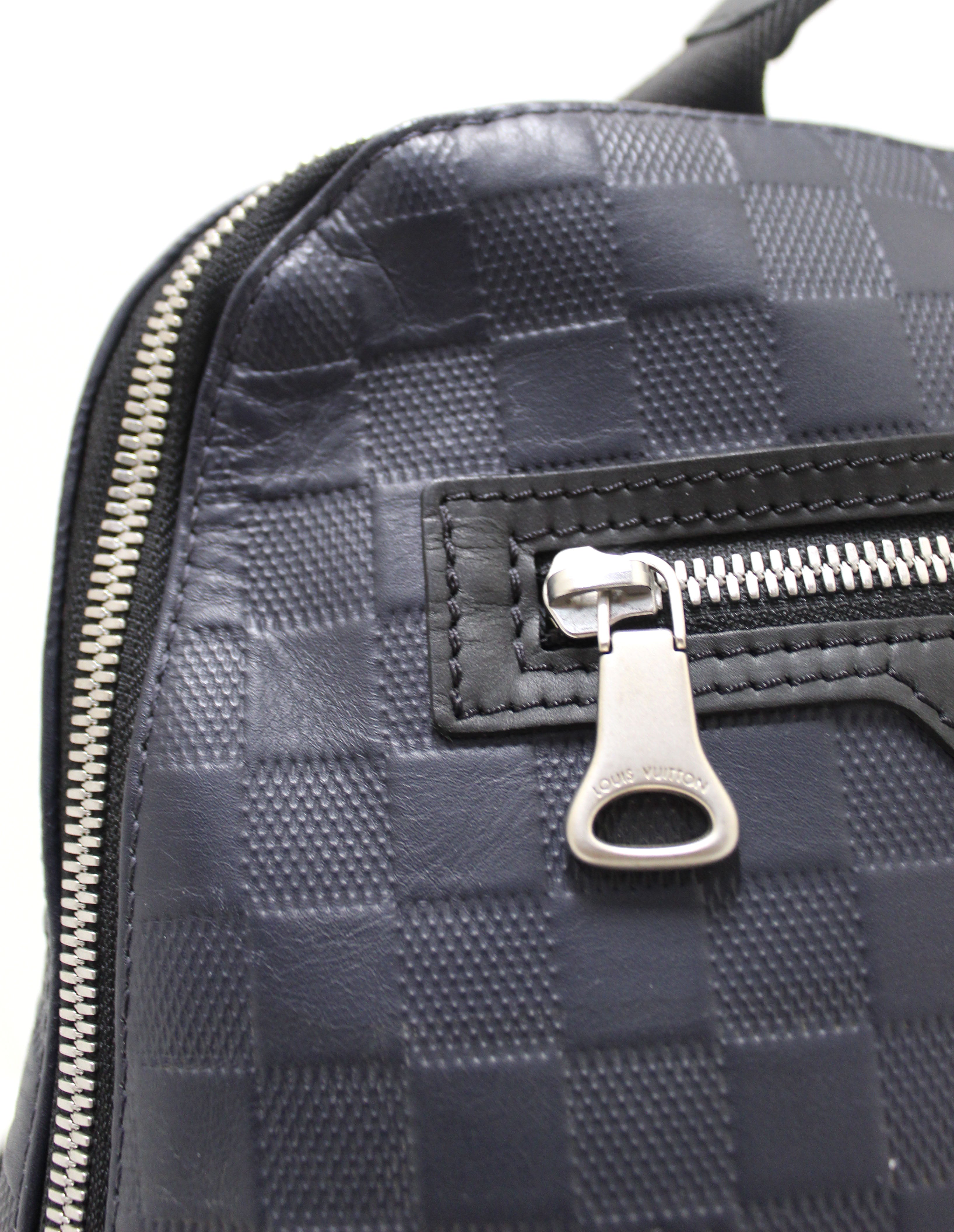 Authentic Louis Vuitton Blue Damier Infini Leather Avenue Backpack for Women - Luxury Designer Travel Backpack for Work, School & Everyday Use
