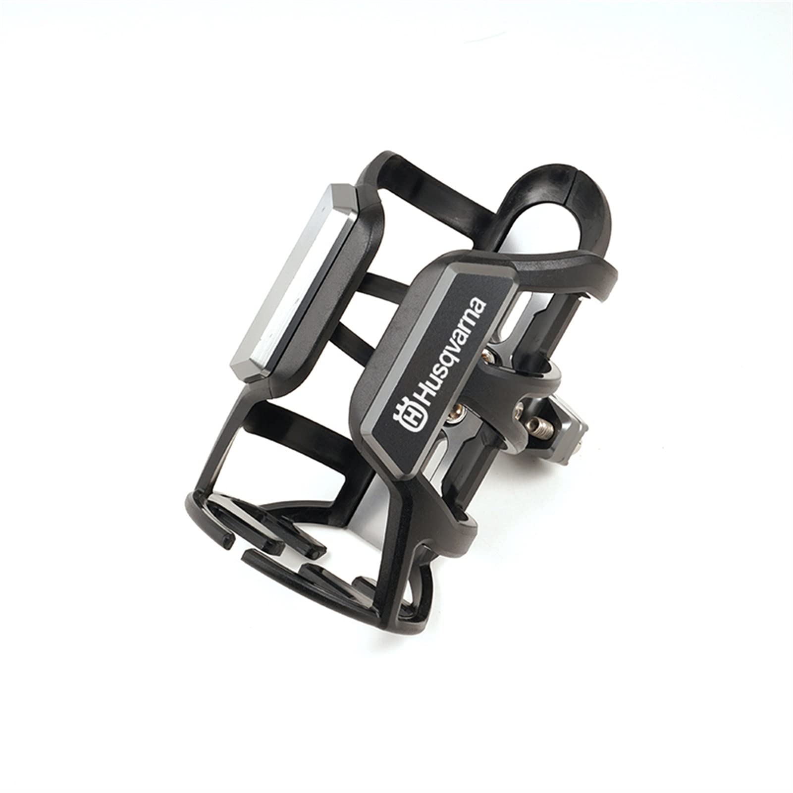 Husqvarna Svartpilen 401 & 250 CNC Aluminum Water Bottle Holder - Motorcycle Accessories Bike Bottle Cage Rack (Grey) - Perfect for Adventure Riding, Commuting & Long Distance Tours
