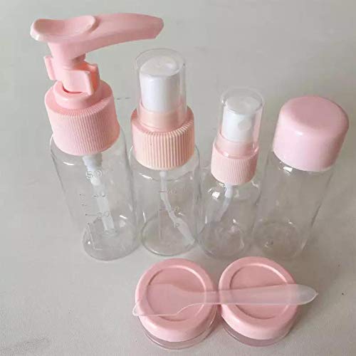 Top Select 7-Piece Portable Travel Cosmetic Bottles Set - Leak-Proof Plastic Pressing Spray Bottles for Makeup, Toiletries & Skincare Liquids (Multi-Color) - Perfect for Travel, Gym & Daily Organizing