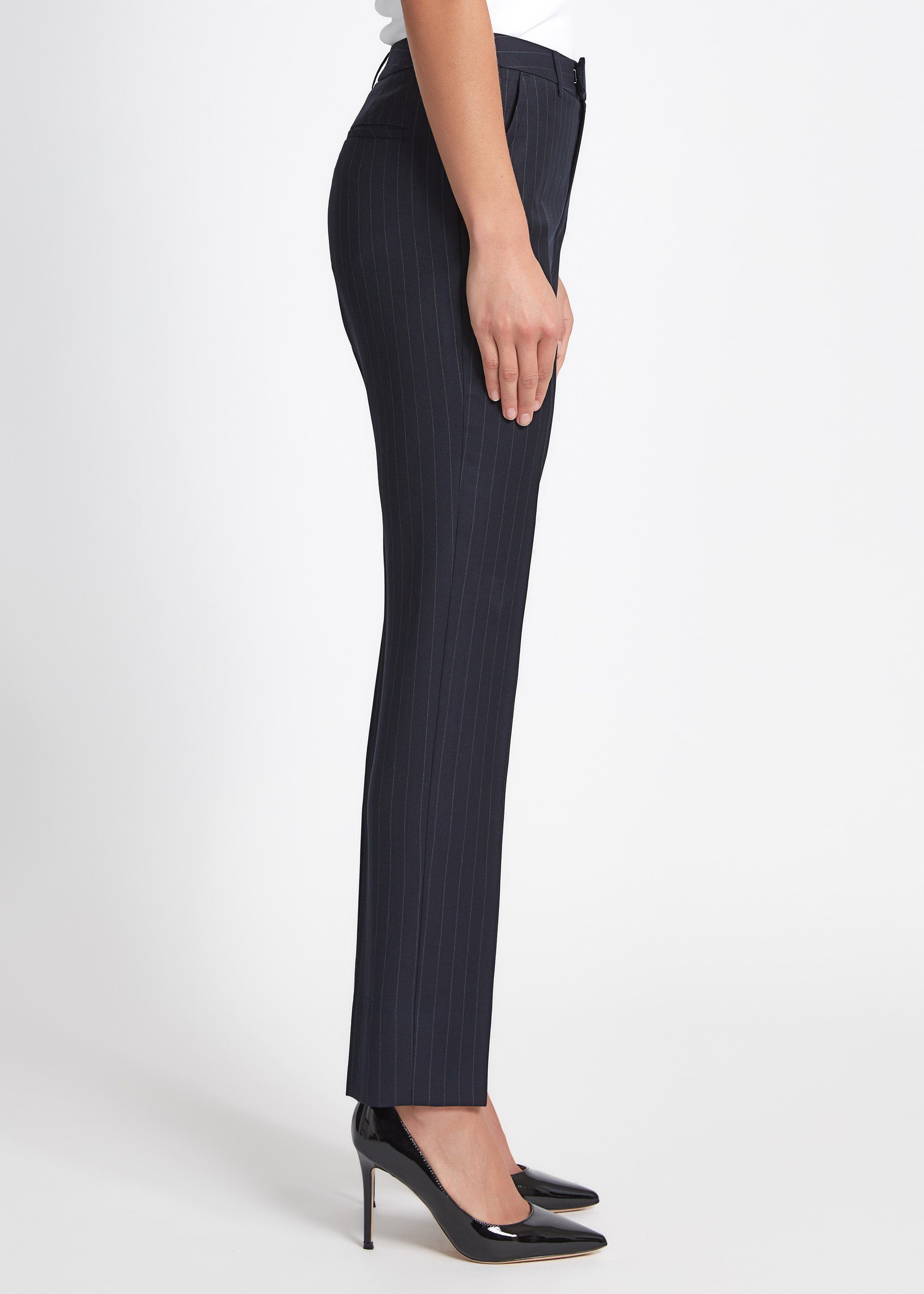 Ruby Pant Navy Chalk - Women's High Waisted Casual Pants for Work, Office & Everyday Wear