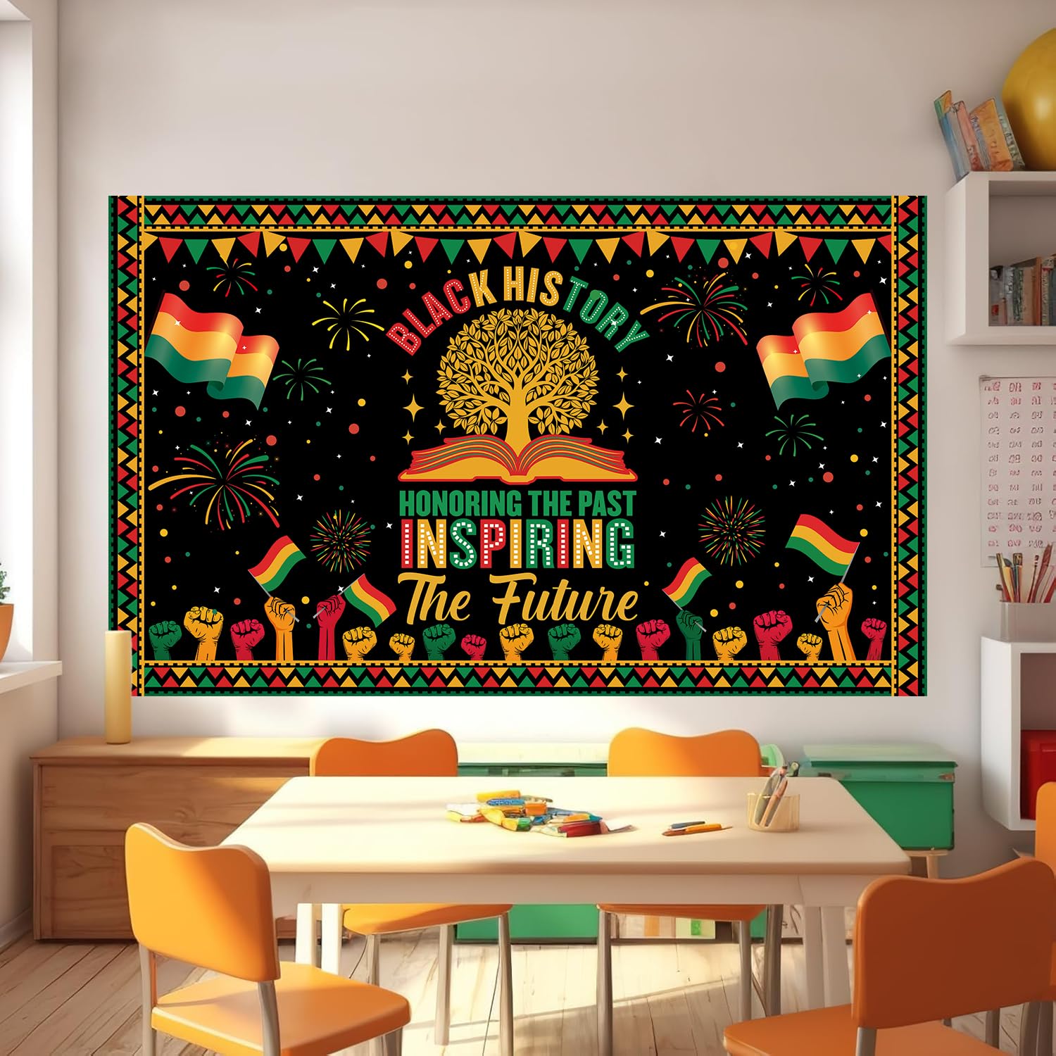 Black History Month Decor - African American Backdrop Banner for Classrooms & Events