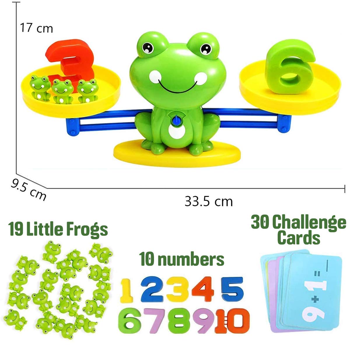 CozyBomB™ Frog Balance Math Game - STEM Montessori Educational Toy for Kids Ages 3-6 | Homeschool Kindergarten Learning Tool | Fun Preschool Counting Activity for Boys & Girls | Perfect Birthday, Christmas Gift for Toddlers (Ideal for Classroom, Home Play & Early Math Skills Development)
