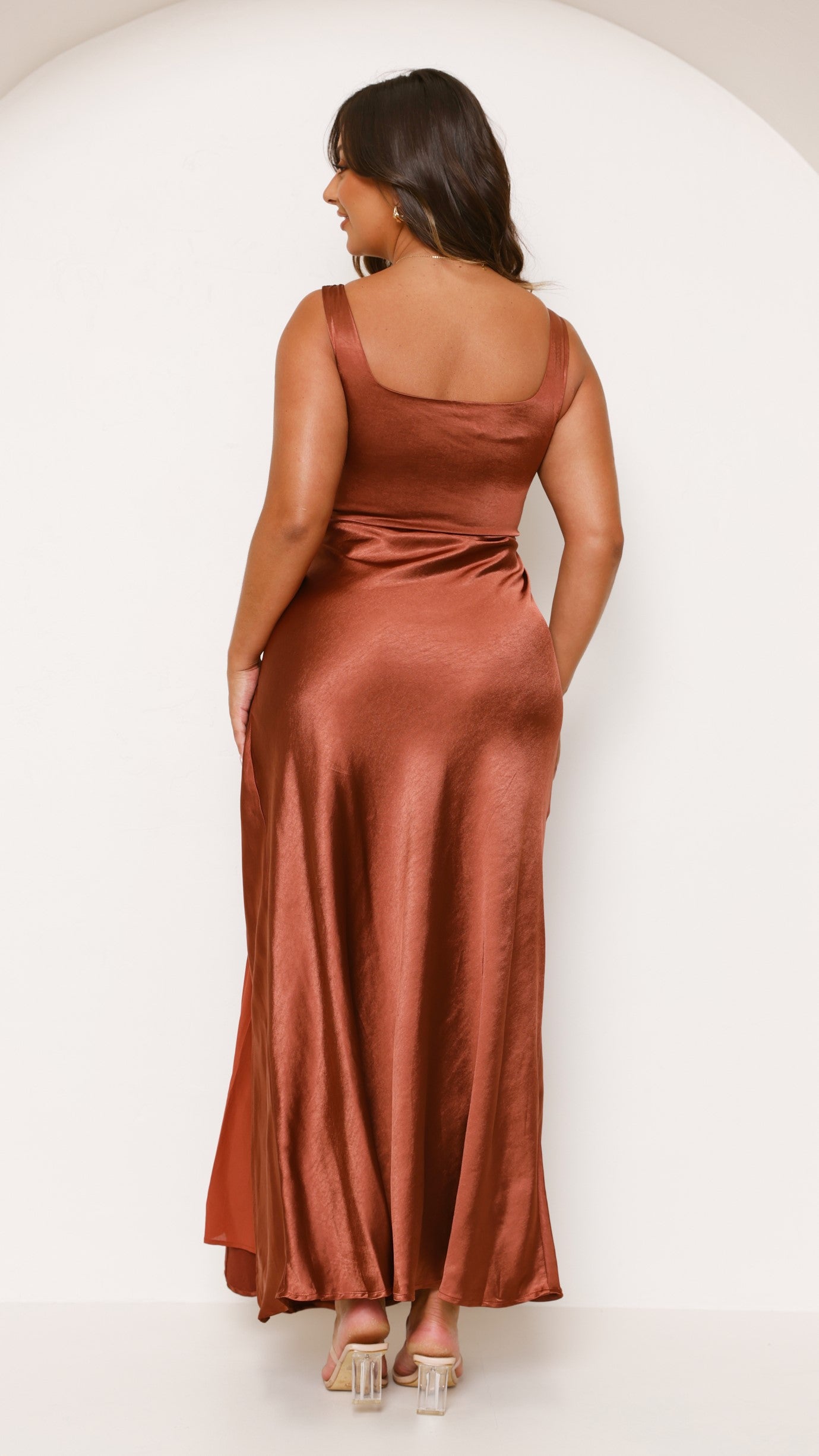 Alaria Maxi Dress in Rust - Flowy Long Summer Dress for Women, Perfect for Beach, Vacation, and Casual Outings