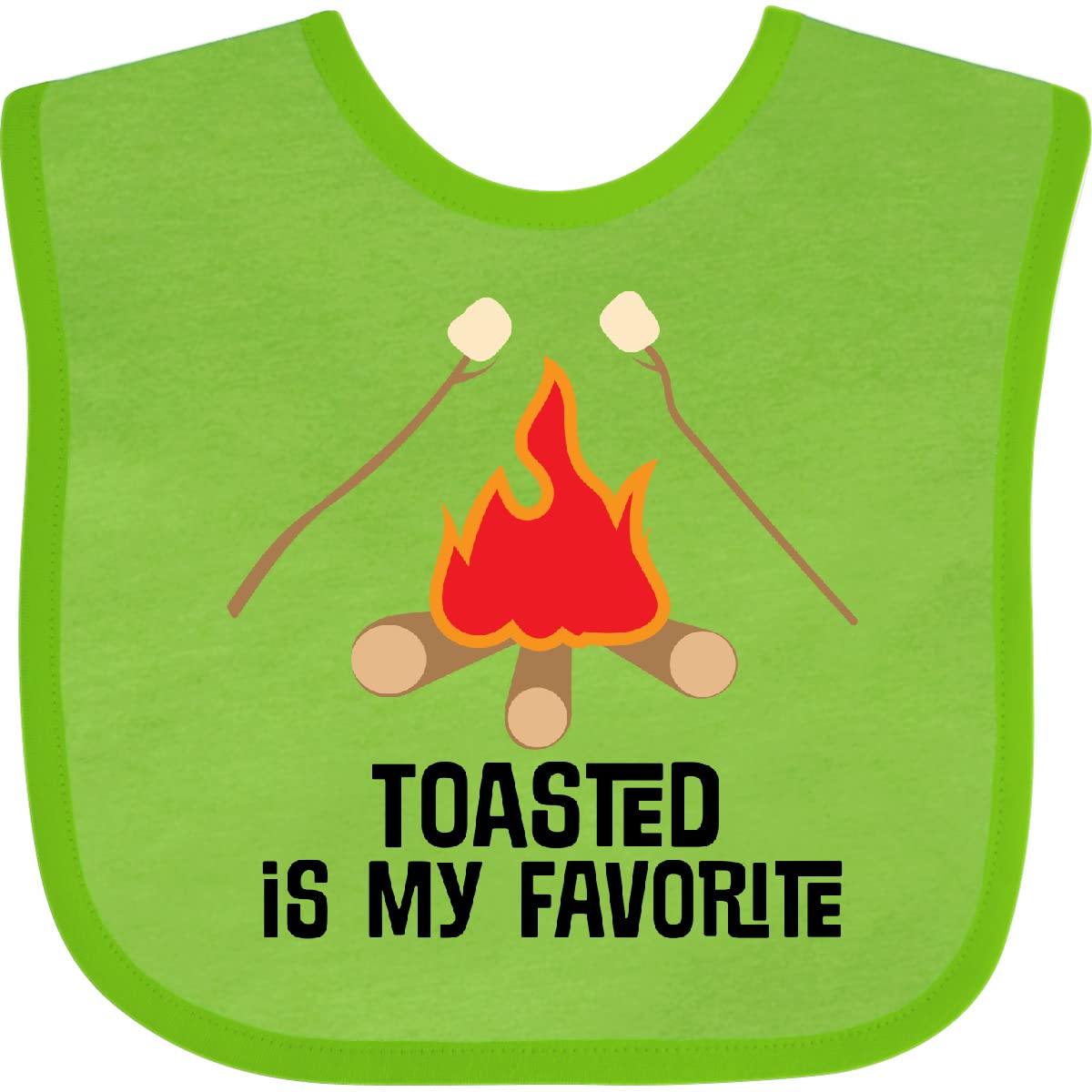 Inktastic Roasted Marshmallows Camping Campfire Baby Bib - Cute & Absorbent Drool Bib for Infants, Toddlers - Perfect for Outdoor Adventures, Picnics & Family Camping Trips