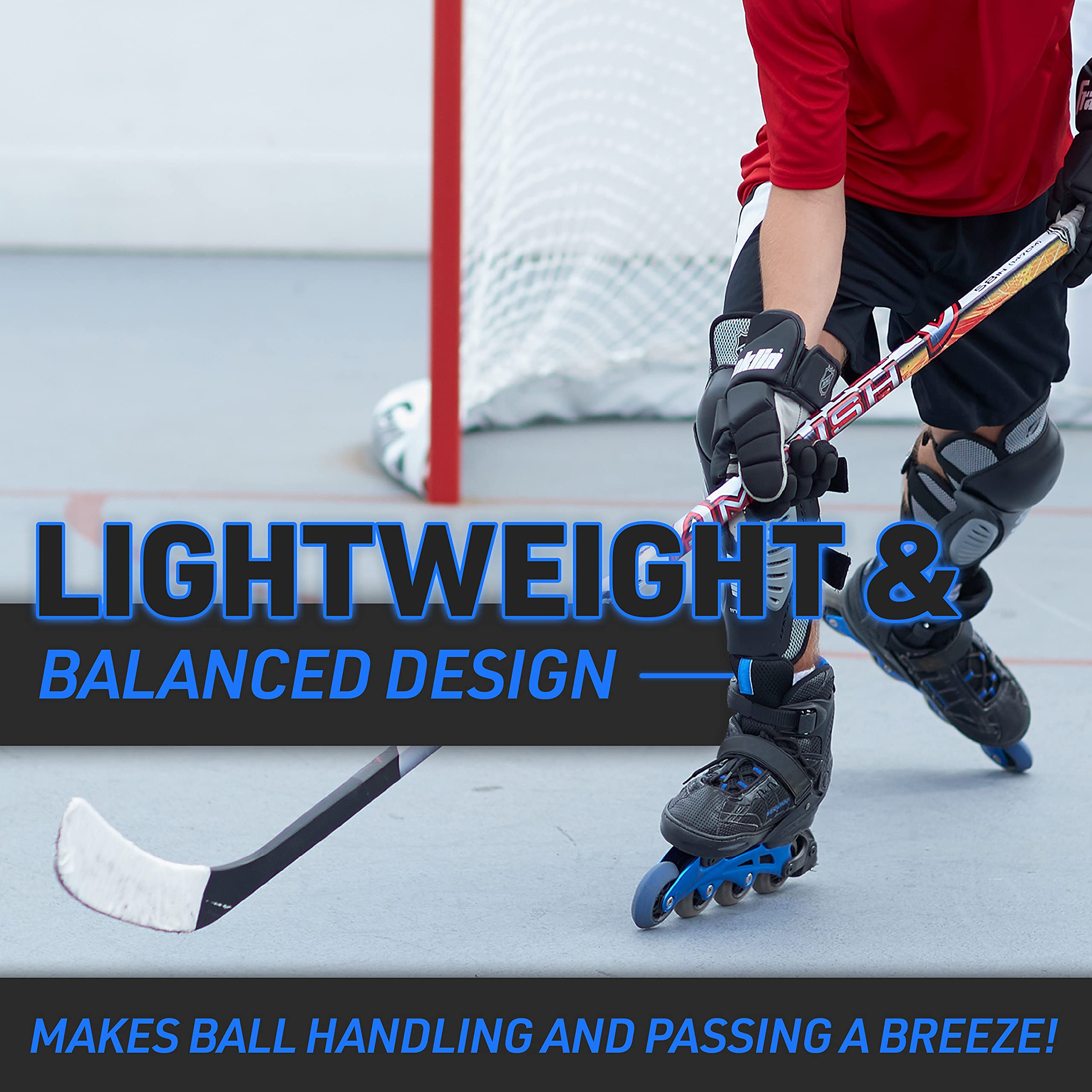 Franklin Sports Ambush Junior Street Hockey Stick - Wood & Fiberglass Shaft with ABS Blade - 46