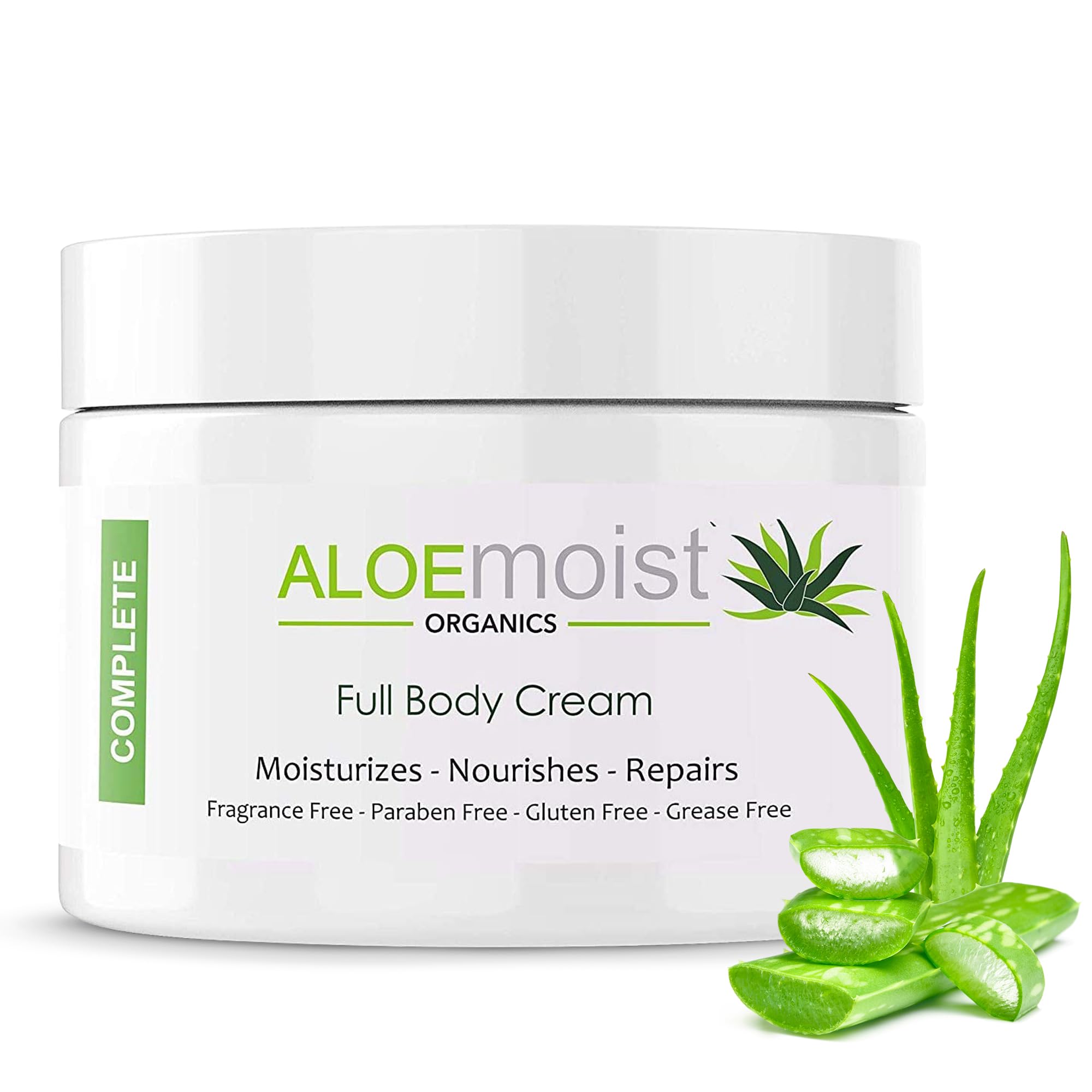 Organic Aloe Vera Lotion for Face & Body - Natural Moisturizing Cream with Aloe Vera, Vitamin E, Vitamin C, Retinol & Shea Butter | Anti-Aging, Hydrating & Nourishing Cream for Women & Dry Skin (4 oz) | Perfect for Daily Skincare Routine, Night Care & Travel Essentials