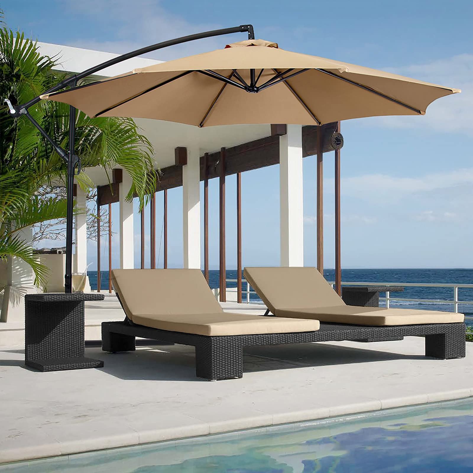 Outdoor Cantilever Umbrella 9.84ft - Replacement Canopy for Patio, Pool & Beach