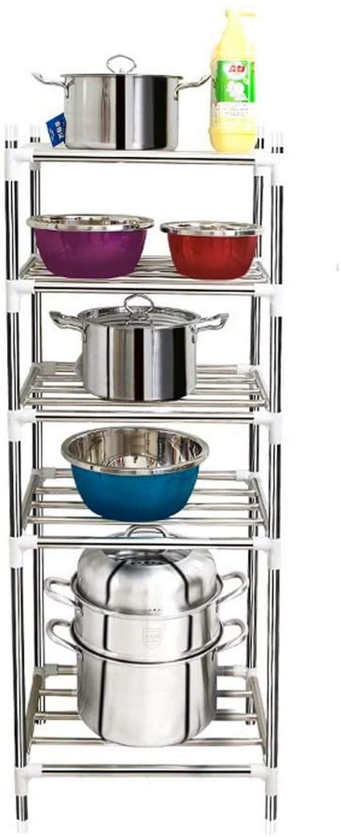 Sturdy 120cm Multi-Tier Kitchen Vegetable Storage Rack - Space Saving Organizer for Fruits, Vegetables in Pantry, Bedroom & Bathroom - Heavy Duty Metal Shelf for Home Organization (H120cm)