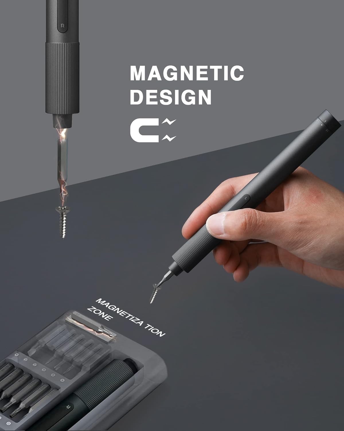 Xiaomi Electric Precision Screwdriver Kit - All-Metal Gearbox, Powerful Magnetic Motor, Rechargeable Lithium Battery with Type-C Charging, 6 S2 Steel Bits - Perfect for Electronics Repair, DIY Projects & Home Maintenance (Aluminum Alloy Case)