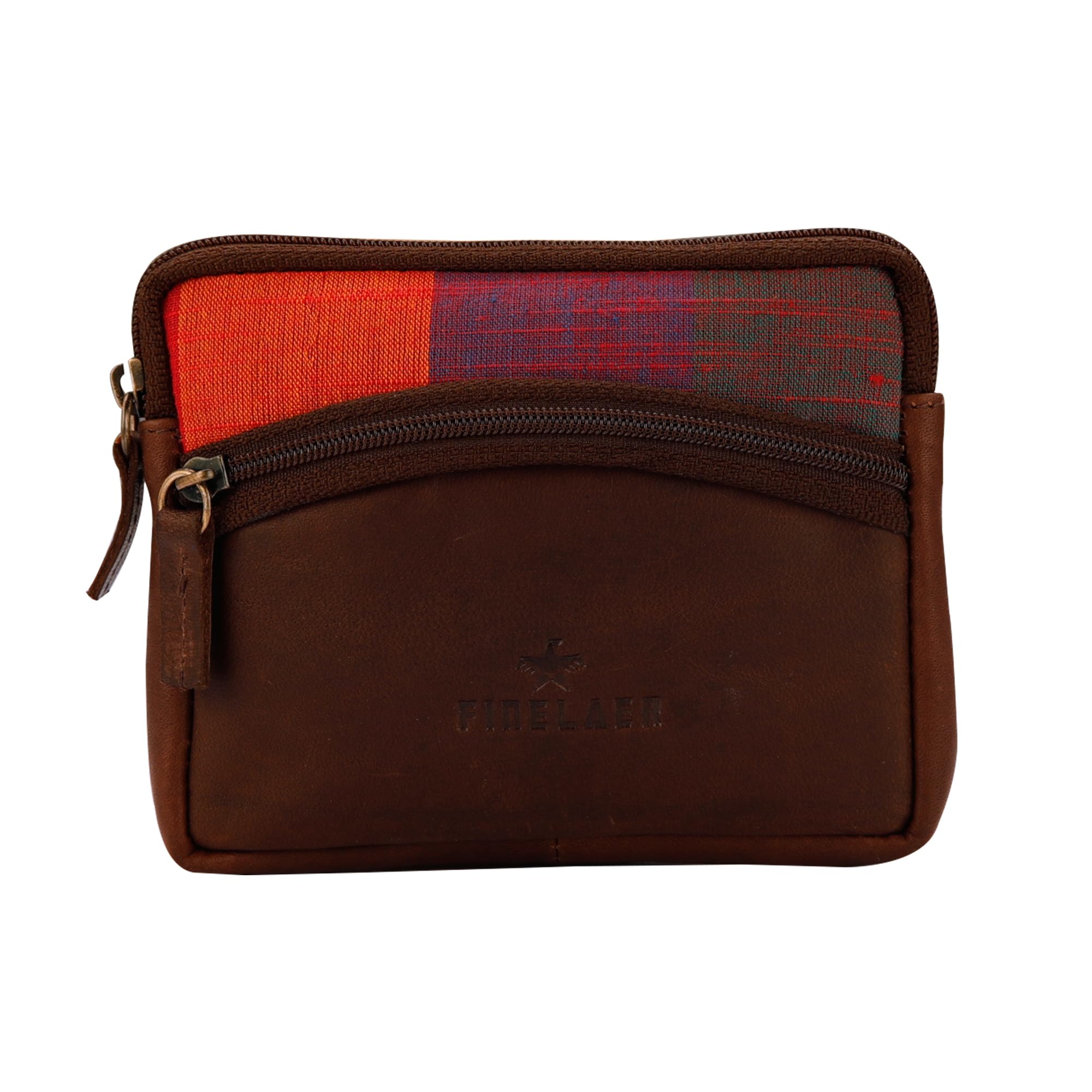 Premium Leather Coin Pouch Wallet with Zipper - Small Change Holder for Men & Women (Ginger Brown) - Perfect for Travel, Shopping, and Everyday Cash Organization