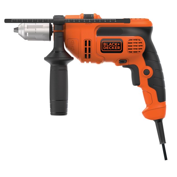 BLACK + DECKER 6 Amp 1/2 Inch Electric Hammer Drill - Powerful Corded Drill for Concrete, Metal & Wood - Perfect for DIY Projects, Home Renovation & Construction Work