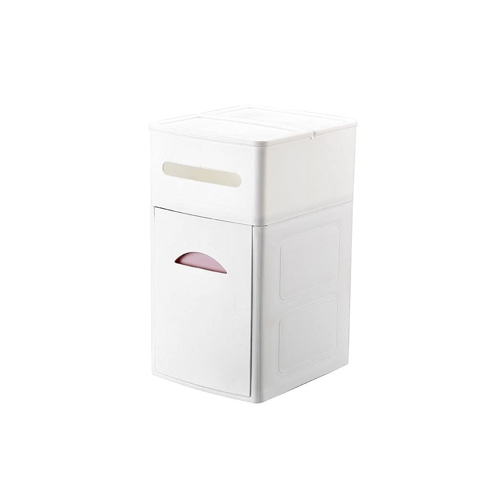 10L Dual-Purpose Toilet Trash Can & Tissue Holder with Storage Shelf - Space-Saving Bathroom Organizer for Small Spaces (Color A) | Perfect for Bathroom, Vanity, and Bedroom Organization