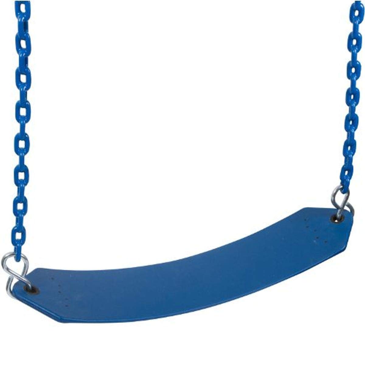 Premium Residential Swing Seat with 5.5Ft Coated Chain - Comfortable Belt Swing for Kids Playground, Backyard & Park - Blue (Includes SSS Logo Sticker) - Perfect for Outdoor Play, Family Fun & Backyard Recreation