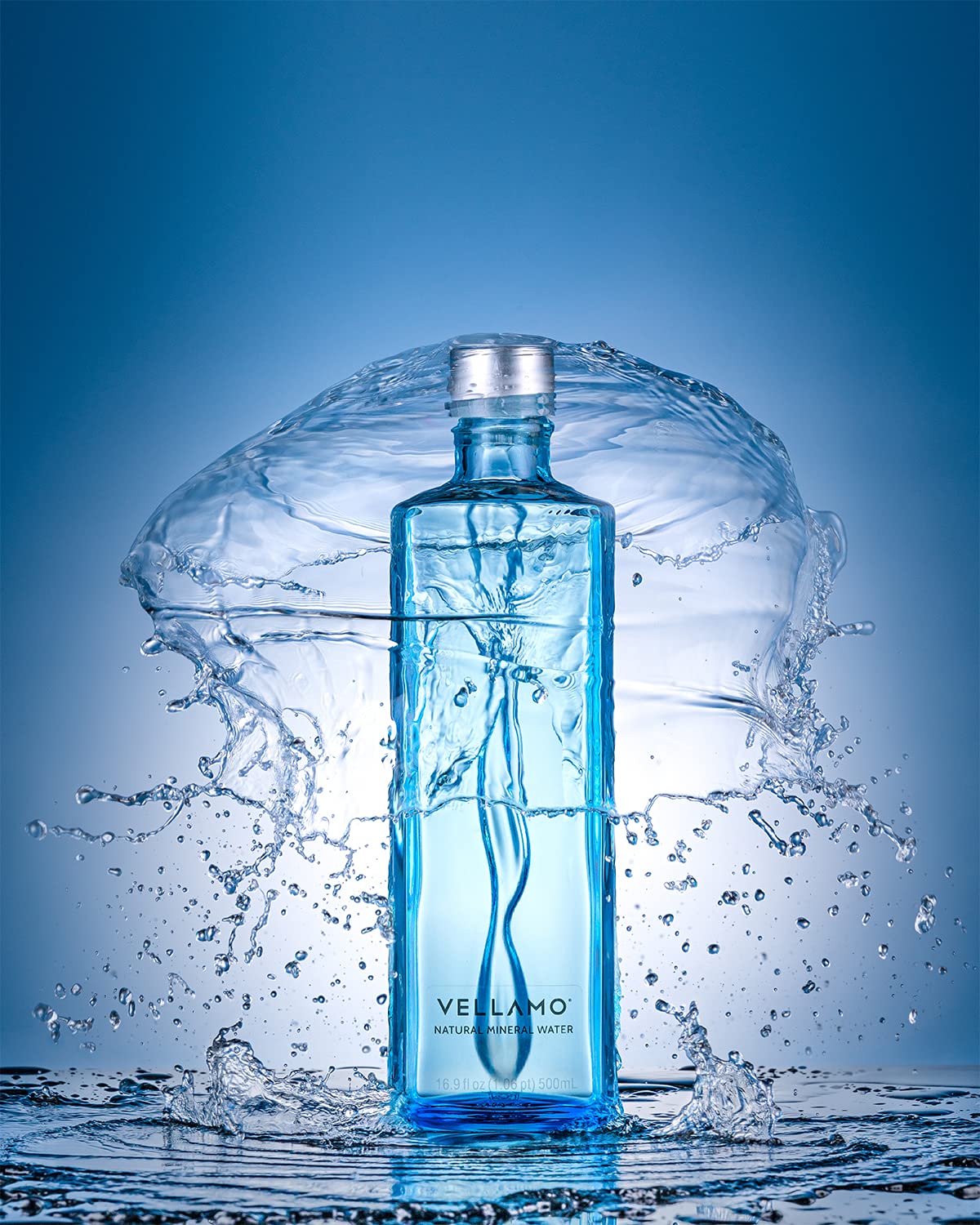 Vellamo Sparkling Natural Mineral Water - 500mL (16 Glass Bottles) - Premium Hydration for Parties, Events & Healthy Lifestyle