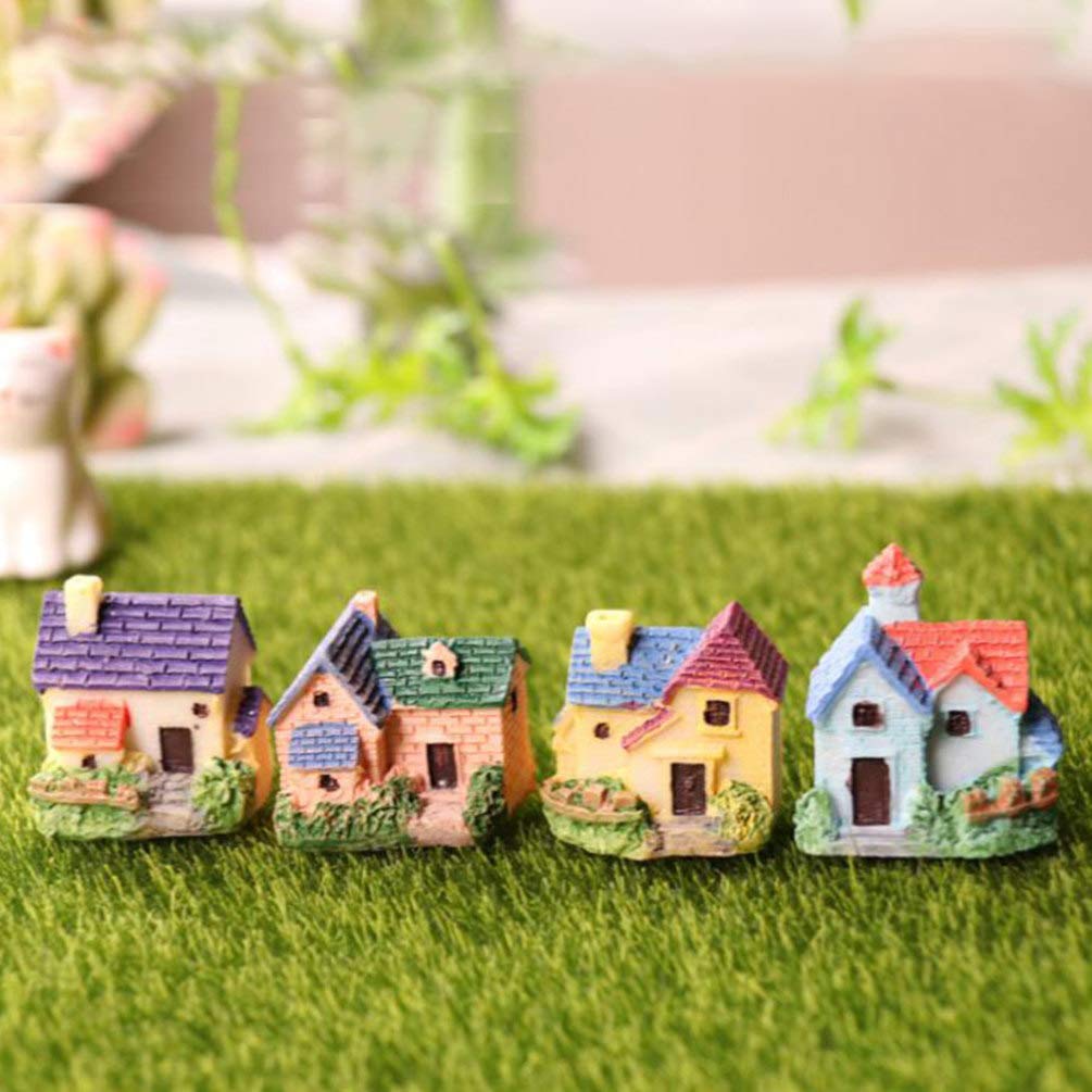 Miniature Landscape Decor - Mini House Floral Terrarium Accessories, Micro Landscape Model Figurines for Home, Office, Car & Succulent Plant Displays | Perfect for DIY Crafts, Fairy Gardens, and Tabletop Displays