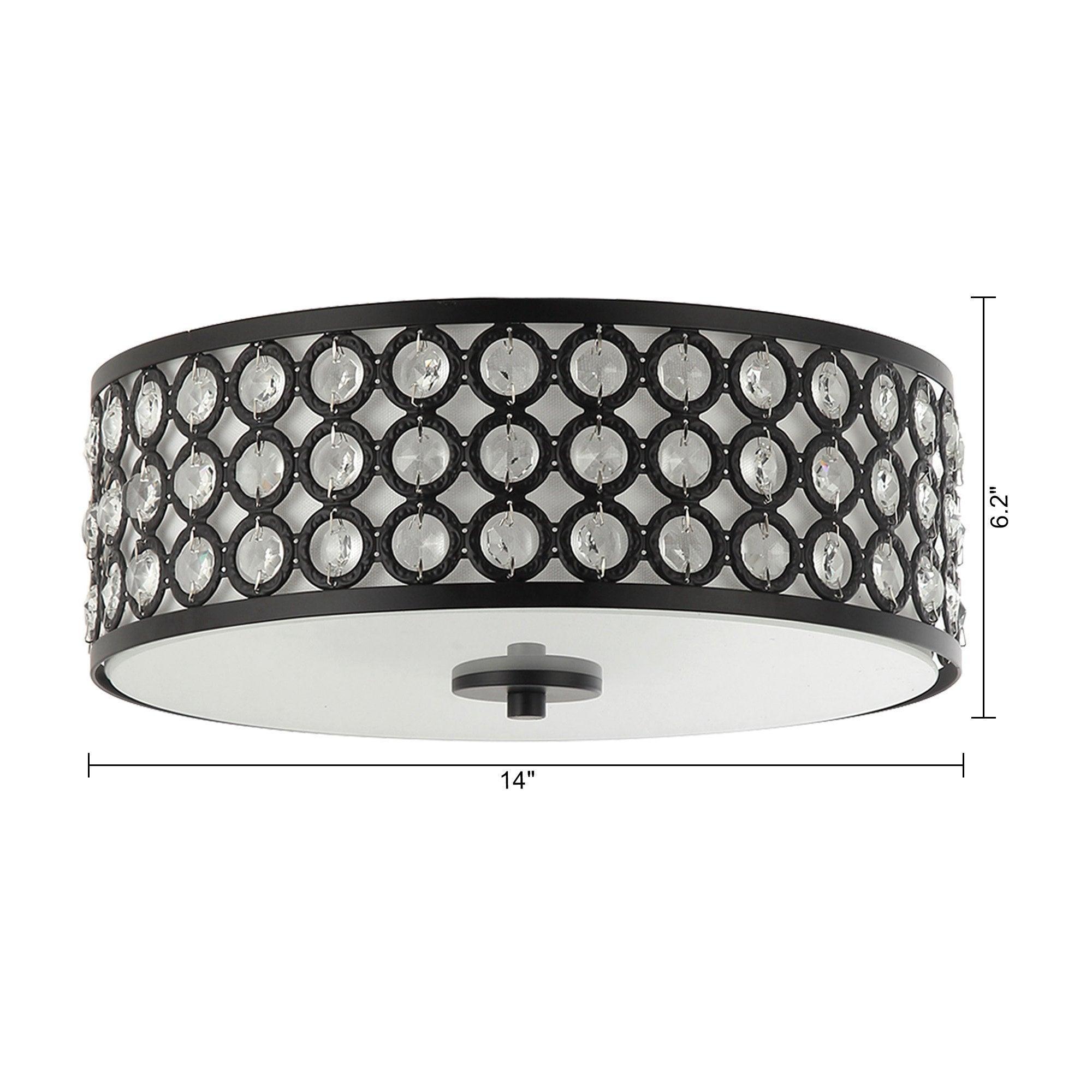 3 Light Modern LED Flush Mount Ceiling Light with Crystal Accents - Perfect for Bedroom, Living Room, Kitchen & Hallway Lighting