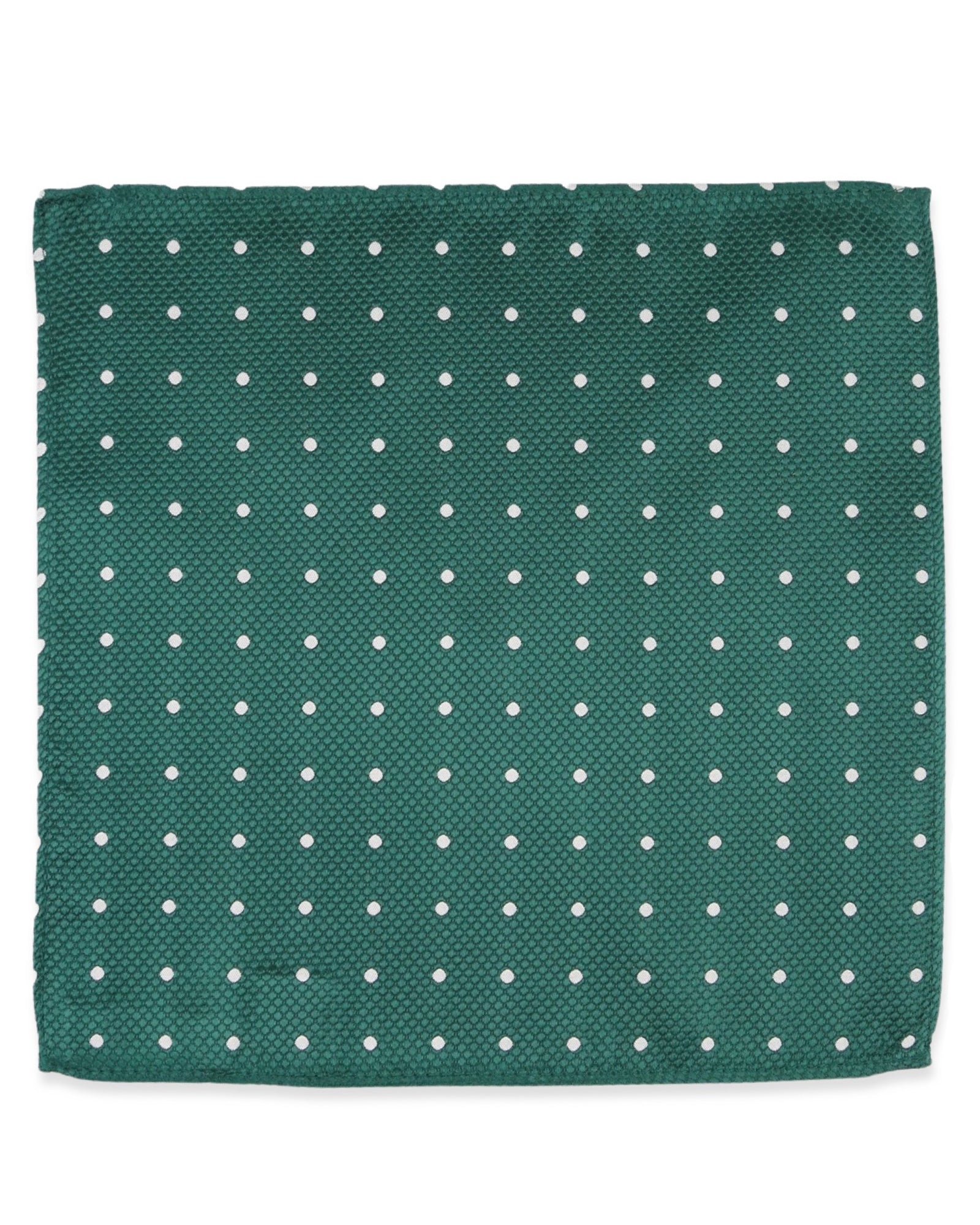 DÉCLIC Classic Spot Hanky Dark Green - Stylish Cotton Pocket Square for Men's Suits, Weddings & Formal Events