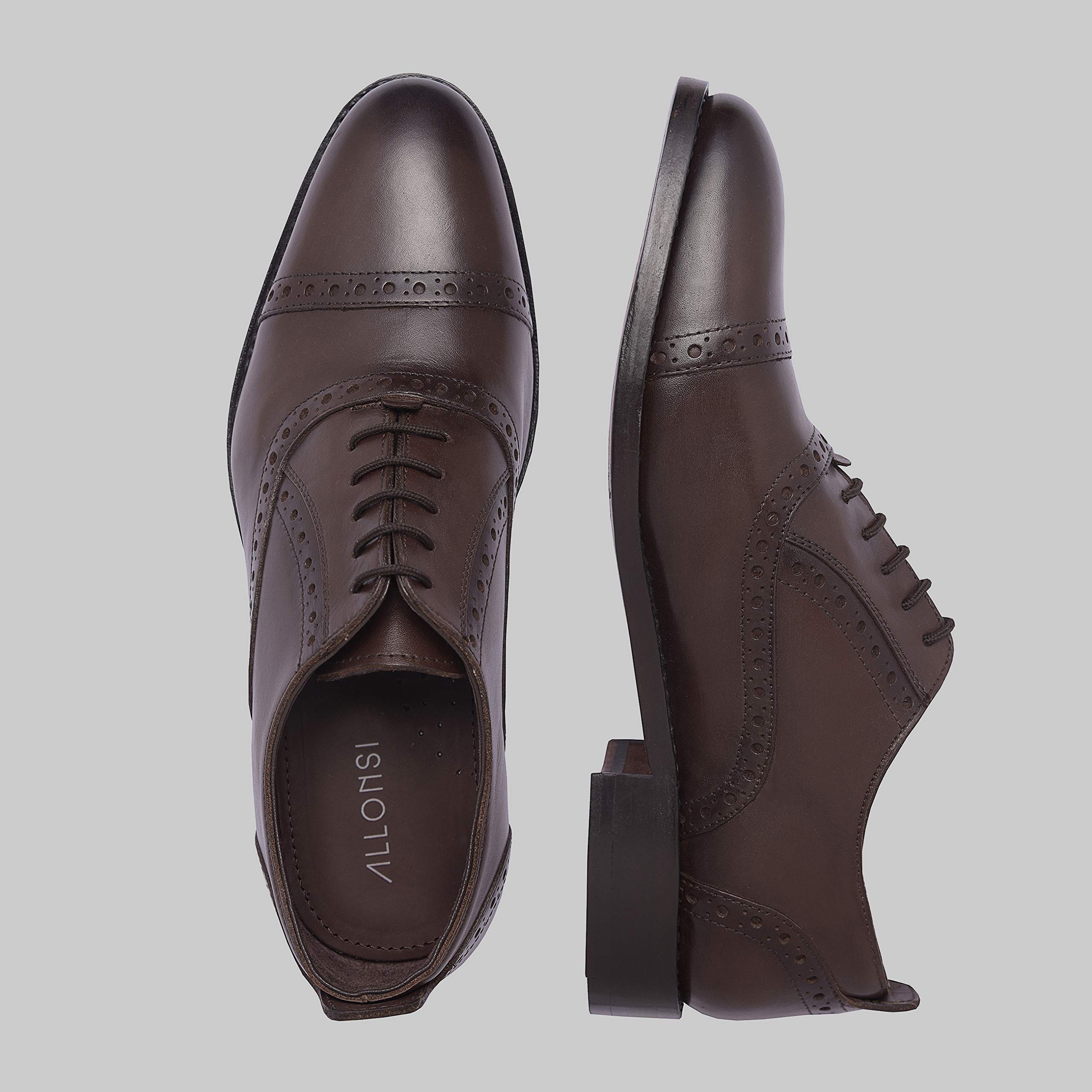 Premium Genuine Leather Oxford Dress Shoes for Men - Goodyear Welted Cap Toe Formal Shoes | Handcrafted Luxury Leather Sole Wedding & Business Shoes | Perfect for Office, Ceremonies & Special Occasions