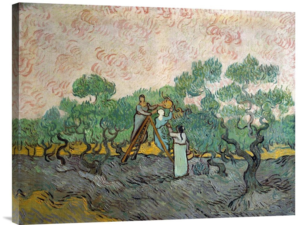 Vincent Van Gogh Women Picking Olives Canvas Wall Art Print - Handmade Giclee Reproduction - Perfect for Living Room, Bedroom & Office Decor