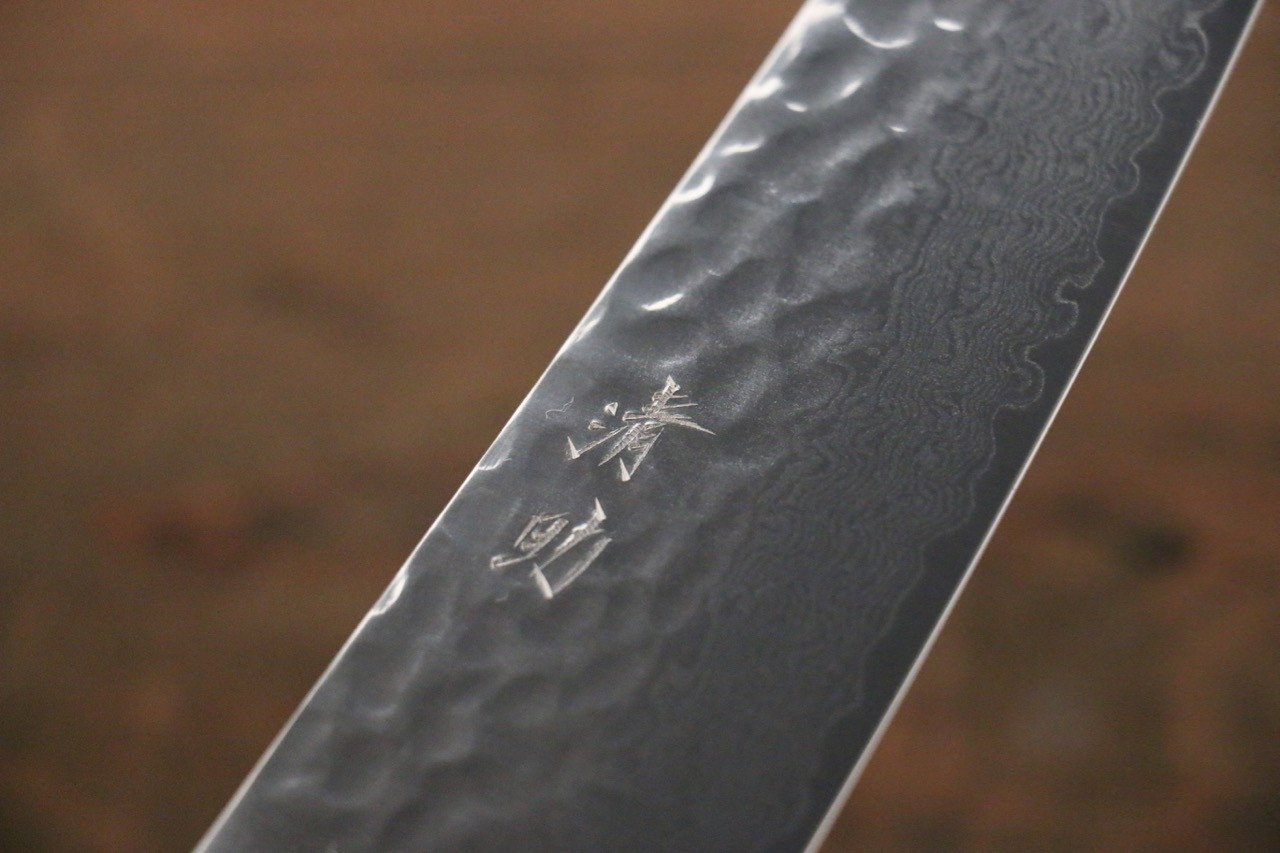 Premium Seisuke VG10 33-Layer Damascus Santoku Knife 180mm with Mahogany Handle - Japanese Kitchen Knife for Slicing, Dicing & Precision Cooking