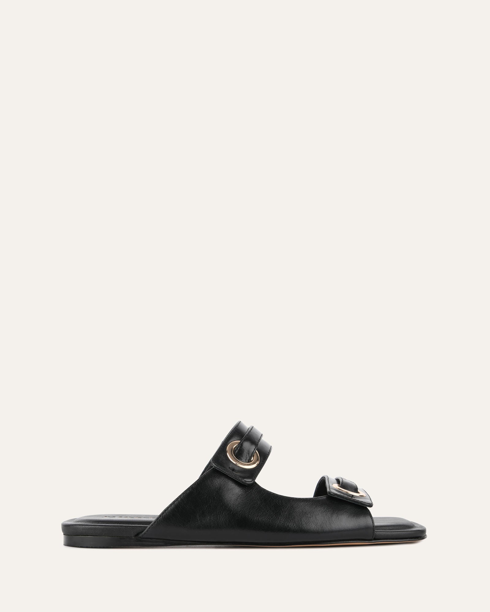 Quilt Flat Sandals for Women - Black Leather Comfortable Slip-On Summer Shoes | Perfect for Beach, Vacation, and Casual Outings
