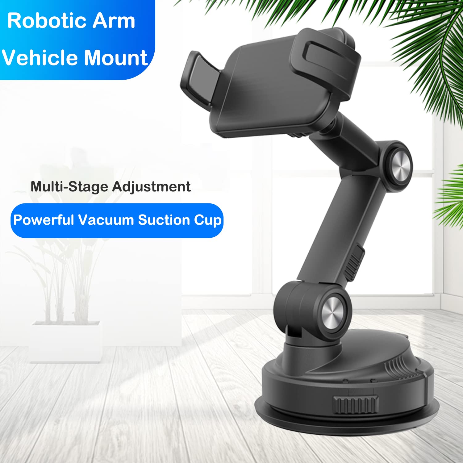 Universal Car Phone Mount Holder - Super Strong Suction Cup Dashboard Phone Stand, Adjustable Hands-Free Cell Phone Cradle for iPhone, Samsung & All Smartphones - Perfect for Safe Driving & GPS Navigation