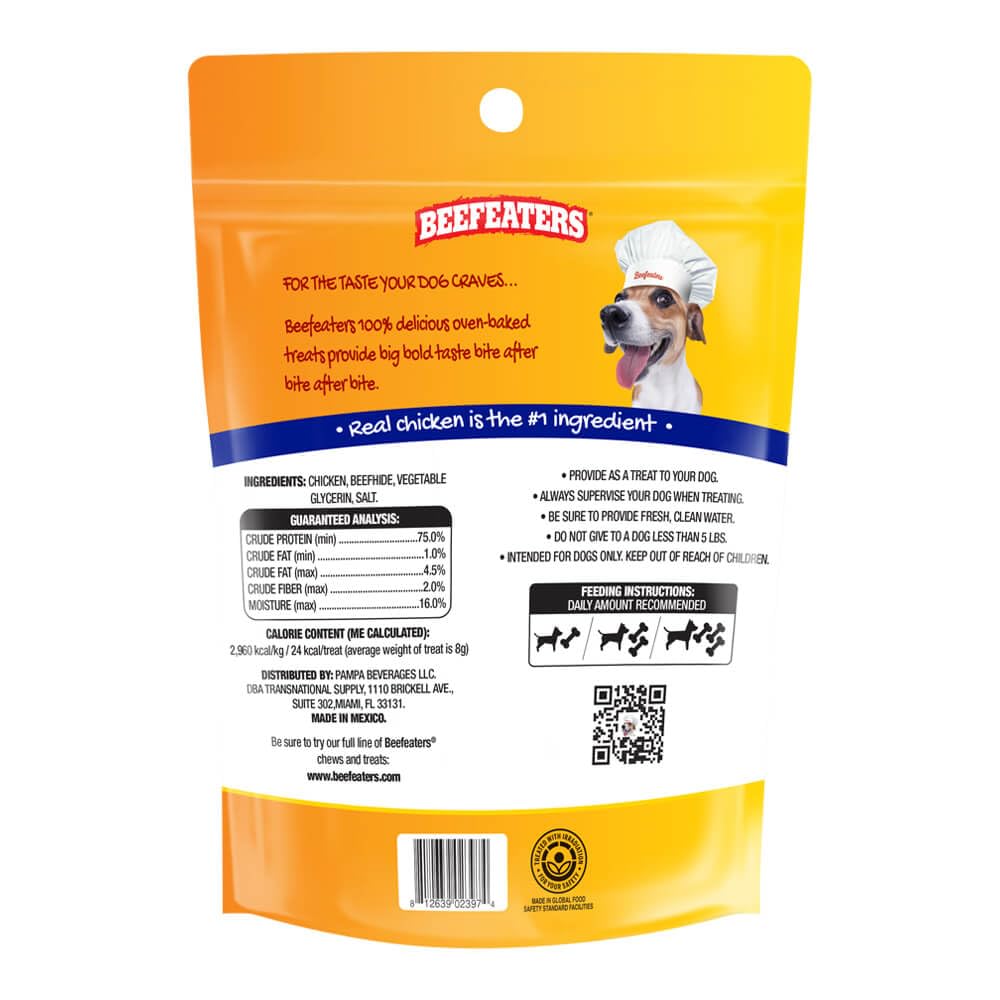 Premium Beefeaters Beefhide 5in Twist Dog Treats with Chicken - 10oz High Protein, Low Fat Snacks Enriched with Vitamins & Minerals | Promotes Dental Health & Clean Teeth | Ideal for Dog Training, Chewing & Rewards for All Dog Sizes | Perfect for Puppies, Adult & Senior Dogs at Home or Outdoor Activities