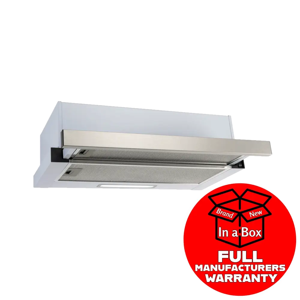 Euro ES602SS2 60cm Stainless Steel Slide Out Range Hood - Powerful Kitchen Ventilation for Smoke & Odor Removal | Perfect for Apartments, Small Kitchens & Modern Homes