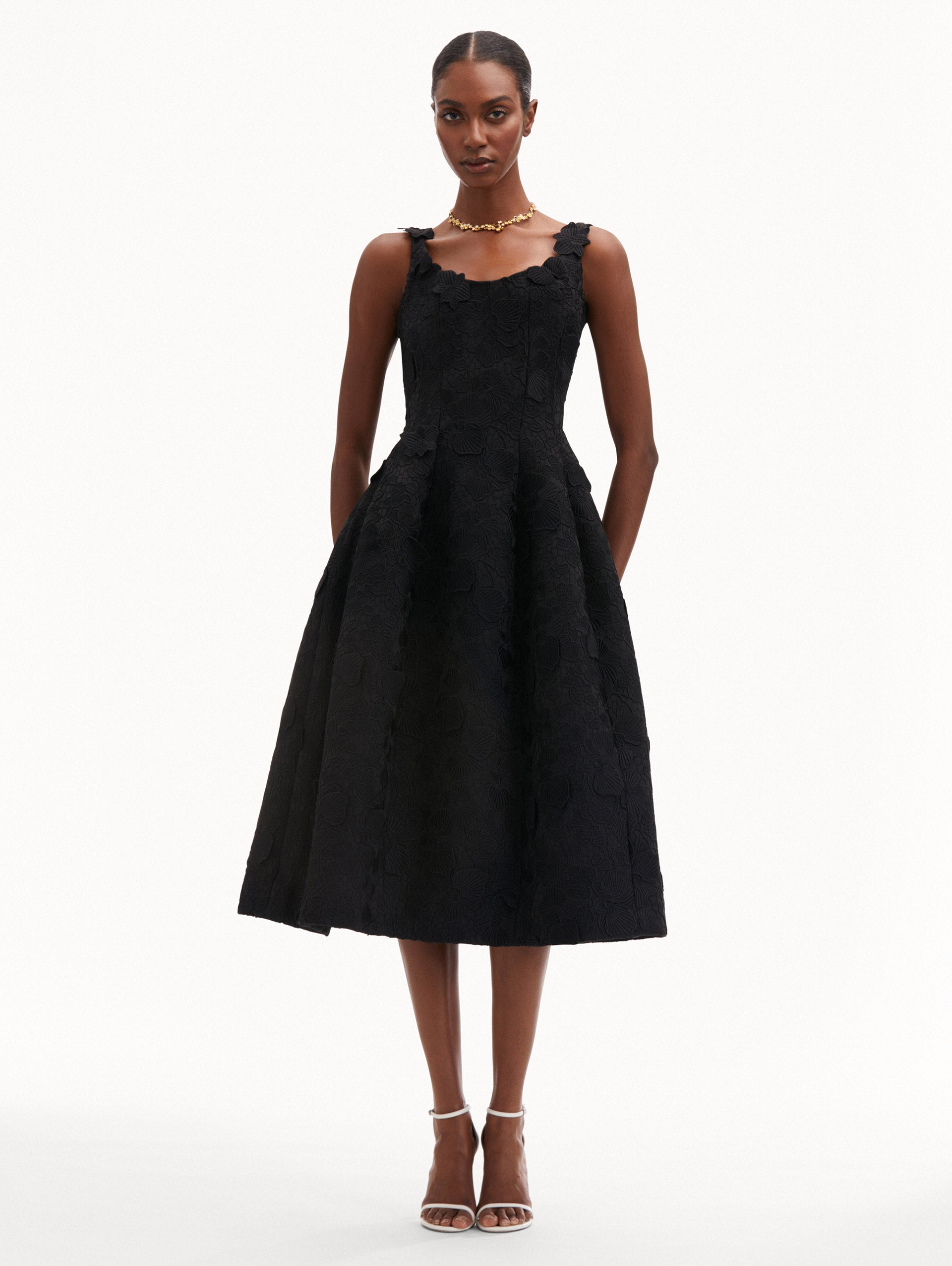 Elegant Orchid Embroidered Guipure Lace Dress for Women - Perfect for Weddings, Parties & Special Occasions