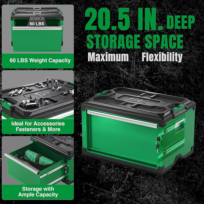 Modular Stackable Storage Tool Box - Heavy Duty 1 Drawer Steel Toolbox for Garage, Workshop & DIY Projects | Organize Tools & Hardware Efficiently