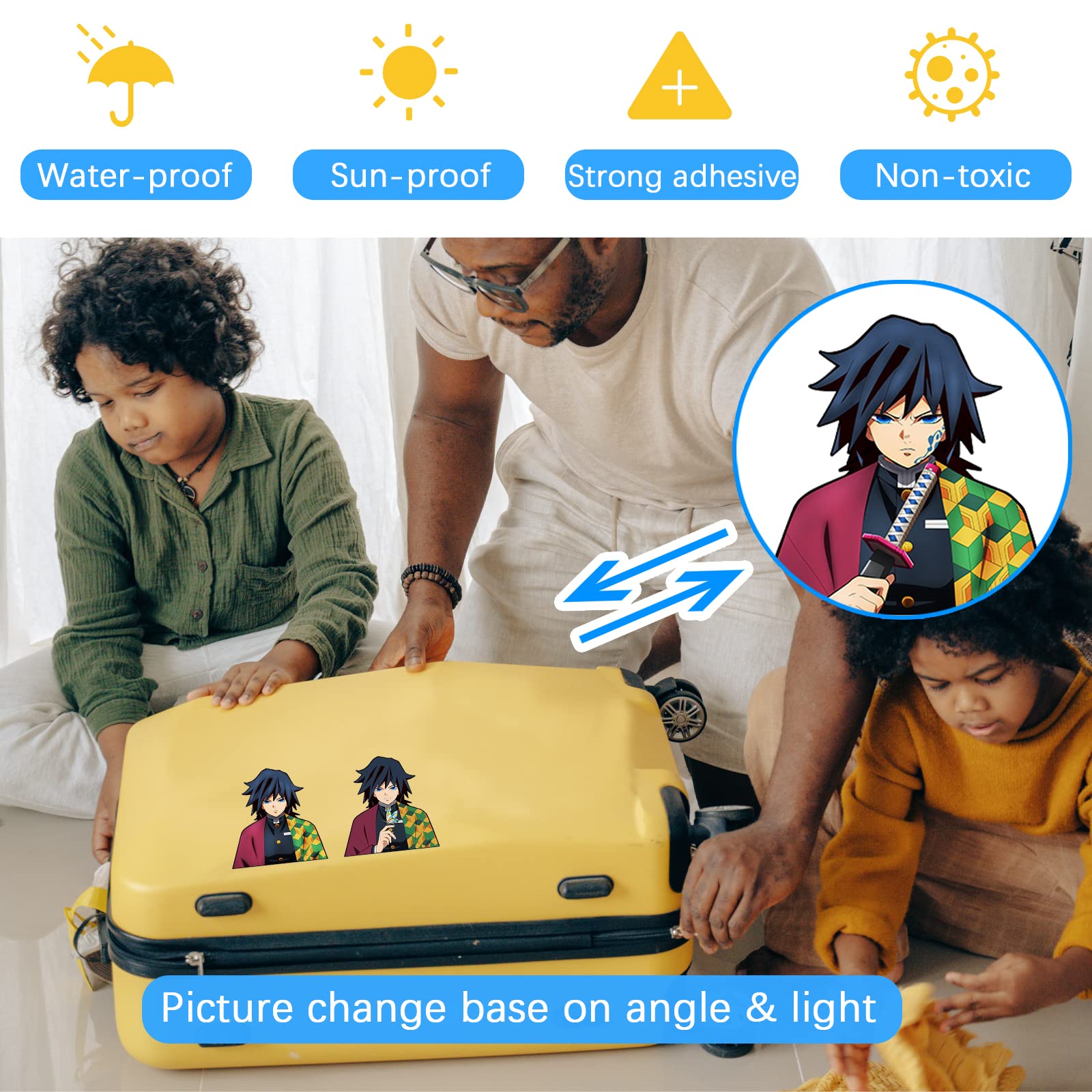 3D Motion Anime Stickers - Waterproof Vinyl Decals for Cars, Laptops, Skateboards & Wall Decor - Japanese Manga Style Cool Stickers - Perfect for Kids Gifts & Anime Fans Collection (Great for Personalizing Vehicles, Tech Devices & Room Decor)