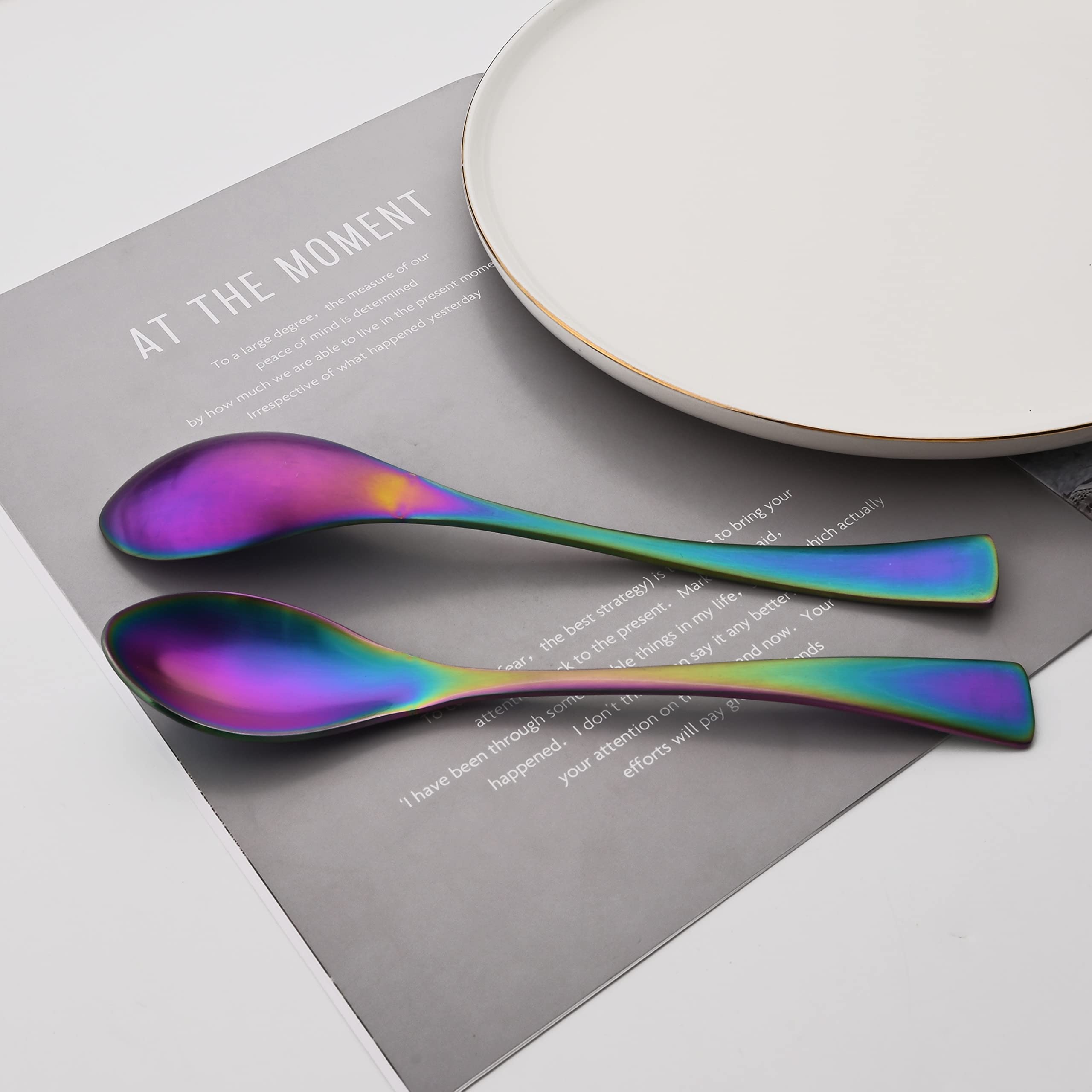 Premium 18/10 Stainless Steel Matte Rainbow Flatware Set - 24-Piece Cutlery with Knives, Forks & Spoons for 4 People | Elegant Dining Utensils for Restaurants, Weddings & Special Occasions