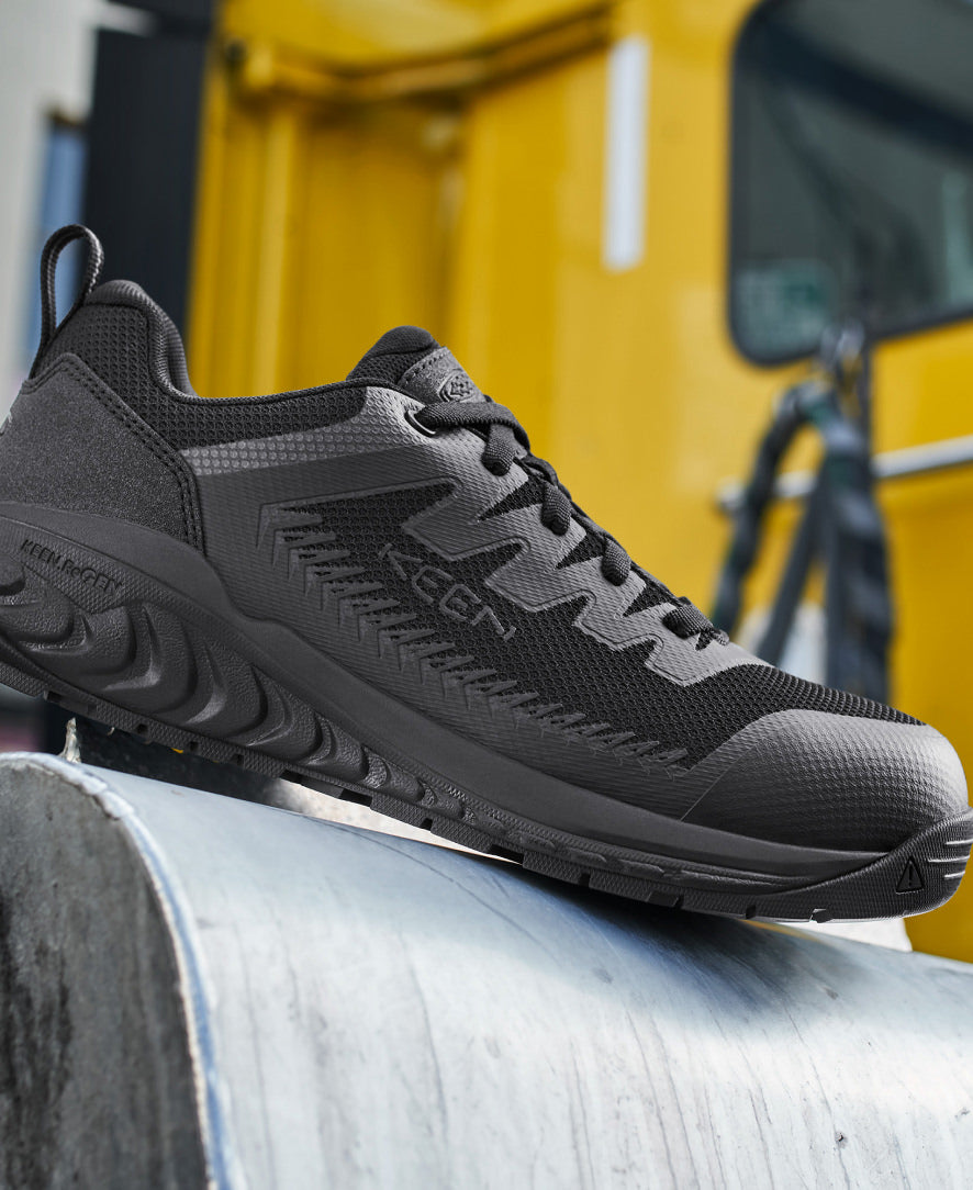Women's Arvada ESD Work Sneakers with Carbon Toe - Black/Black | Slip-Resistant & Comfortable for Nurses, Warehouse & Industrial Workers