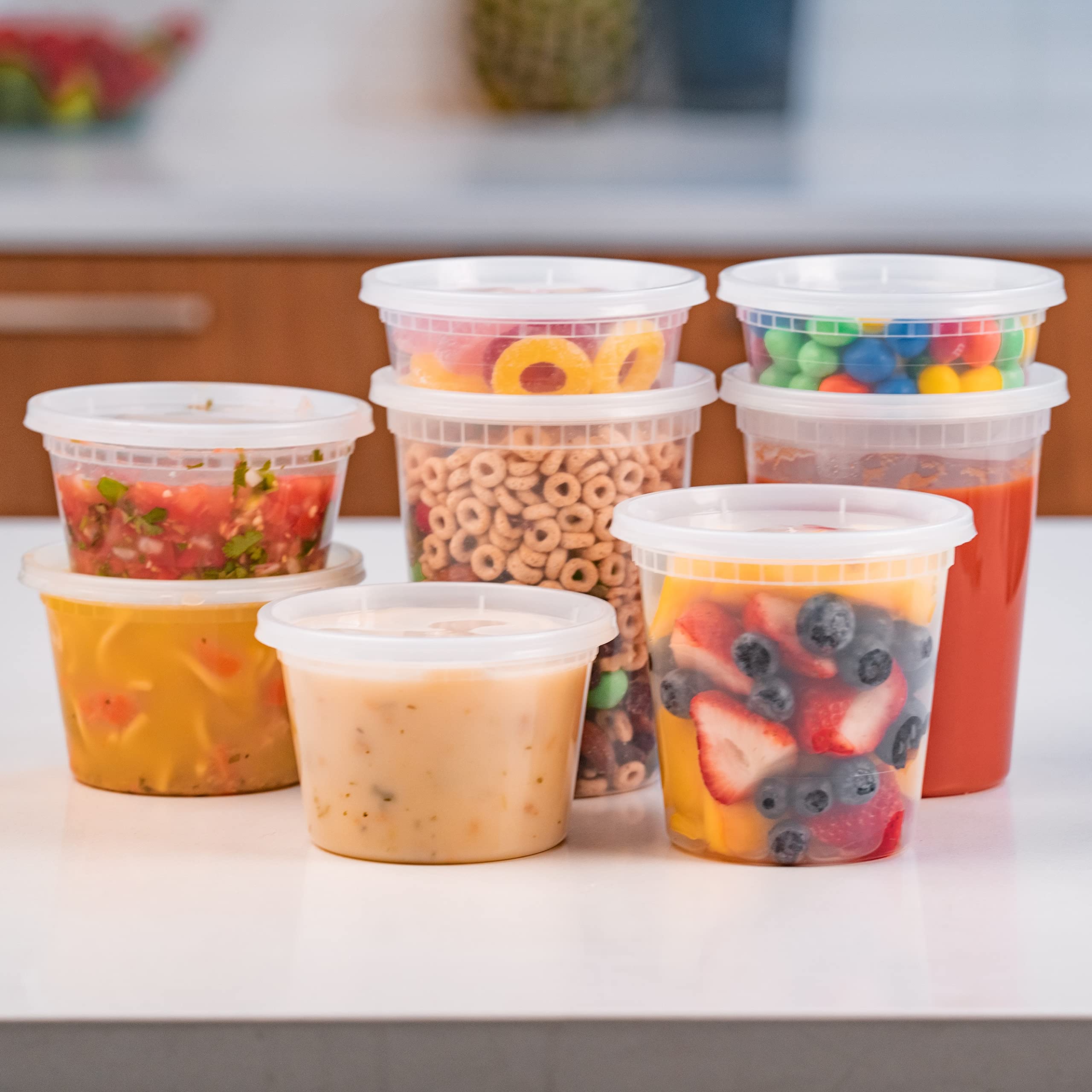8 oz (25 Sets) BPA-Free Plastic Deli Food Storage Containers with Airtight Lids - Microwave, Freezer & Dishwasher Safe | Heavy-Duty Leakproof Meal Prep Containers | Perfect for Leftovers, Lunches & Food Storage