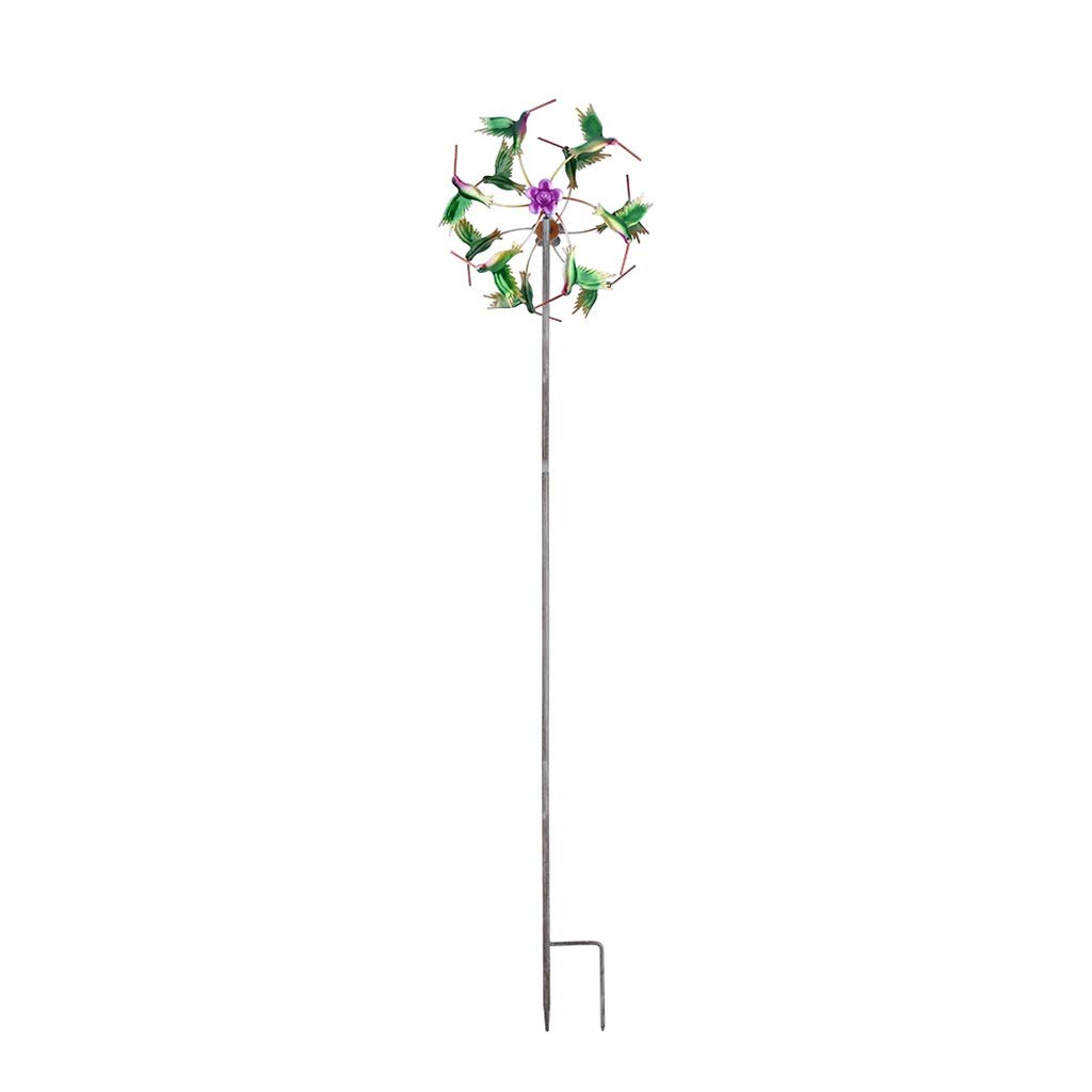 WALNUTA 3D Iron Wind Spinner - Rustproof Outdoor Windmill with Reflective Paint for Garden, Yard & Lawn Decor | Durable Metal Art Craft for Patio, Backyard & Outdoor Spaces (Color A)