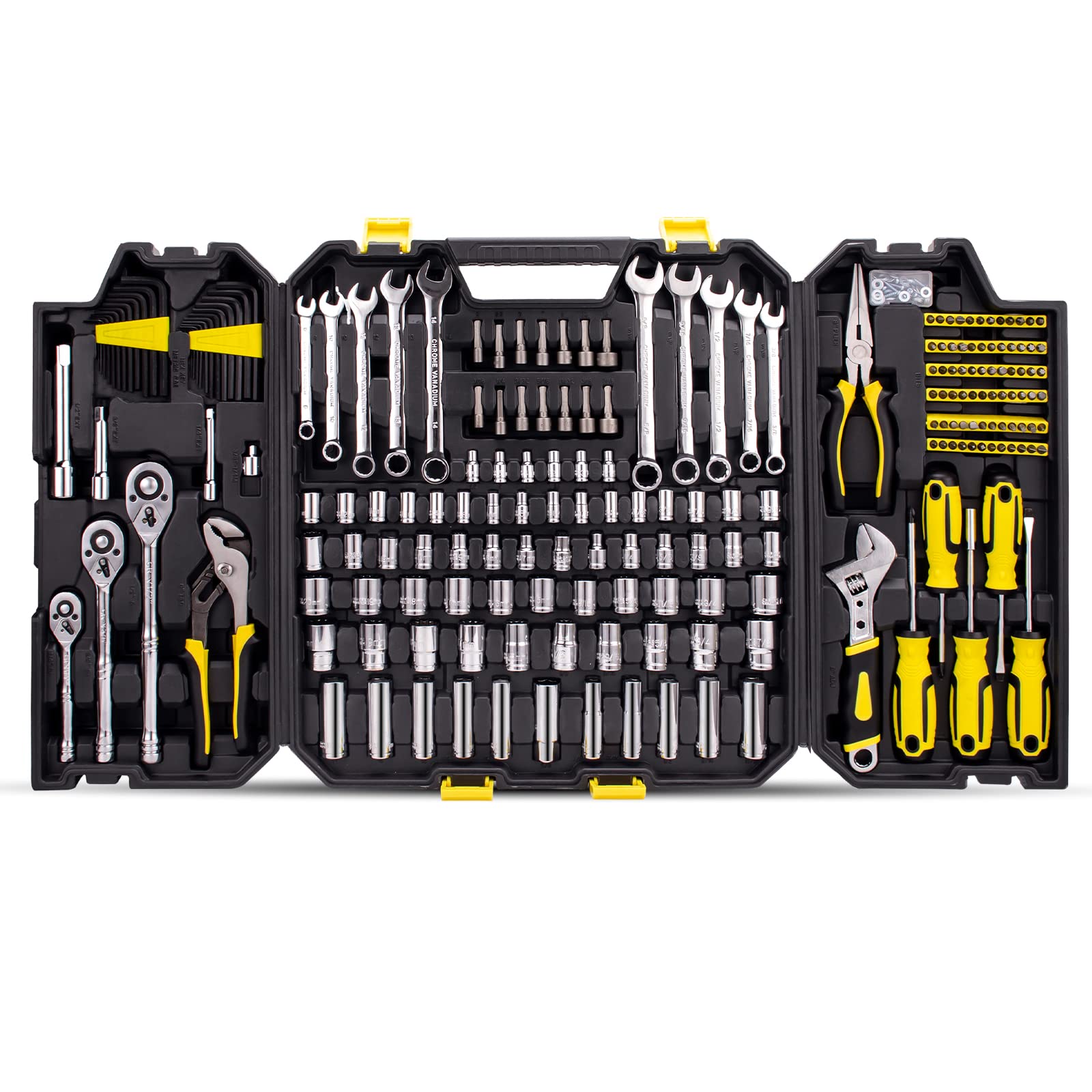 AZUNO 303-Piece Professional Mechanic Tool Set - Complete DIY Hand Tool Kit for Auto Repair & Home Improvement - Durable Multi-Function Tool Organizer with Black Storage Case - Perfect for Car Maintenance, Household Fixes & Workshop Projects
