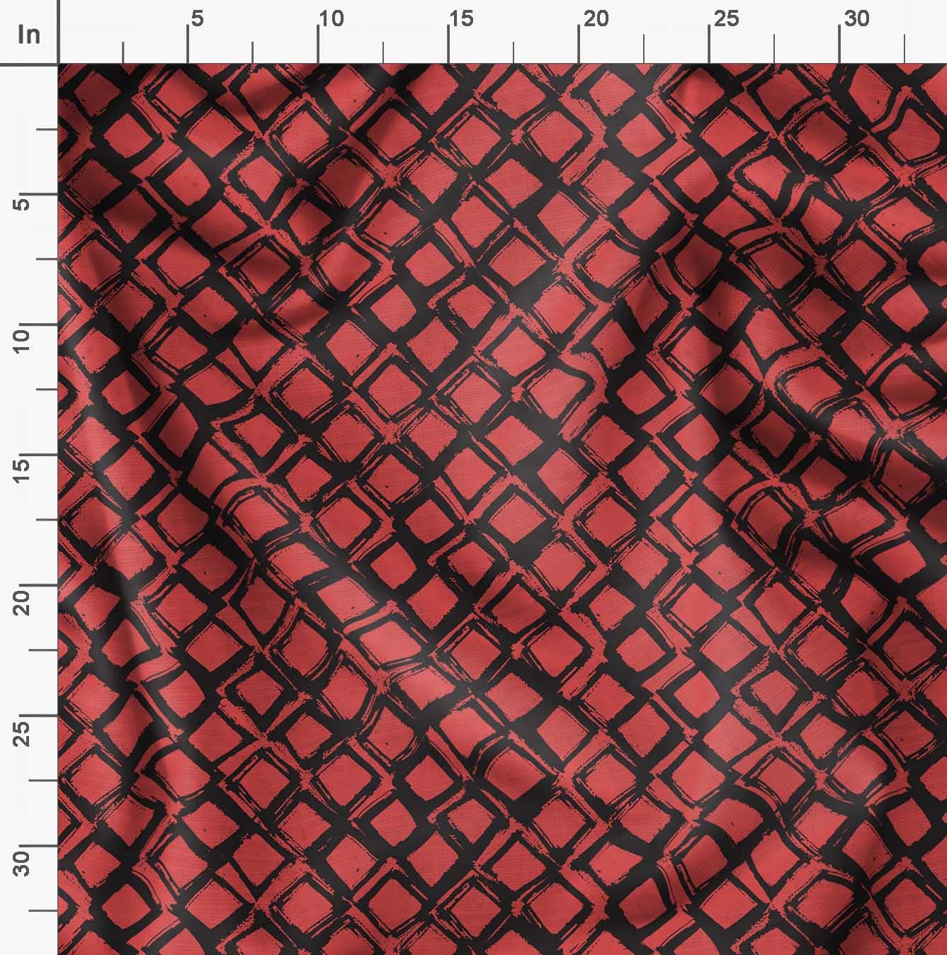 Soimoi Orange Polyester Crepe Fabric by The Yard - 52 Inch Wide Diamond Geometric Print - Elegant Classic Textile for Dresses, Curtains & Home Decor