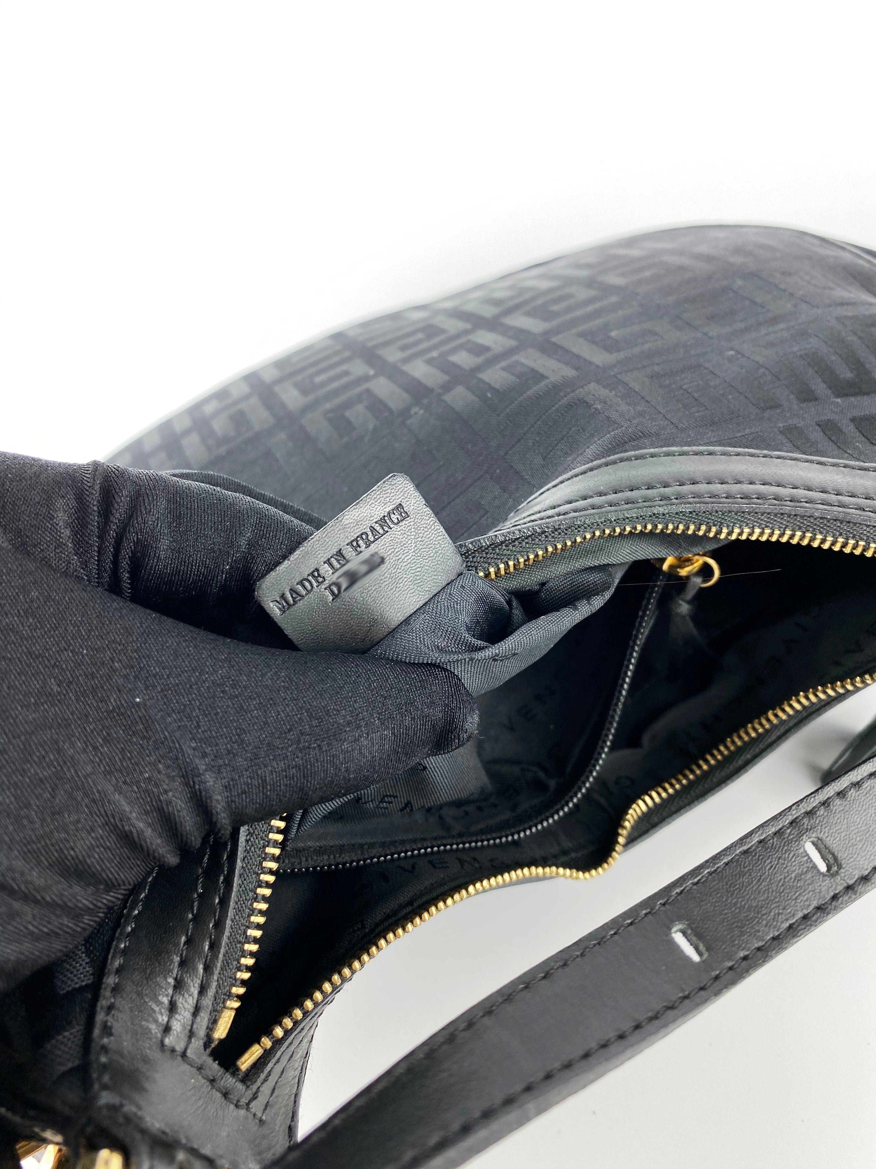 Givenchy Black Monogram Canvas Hobo Bag - Luxury Designer Shoulder Bag for Women | Perfect for Work, Travel & Evening Events