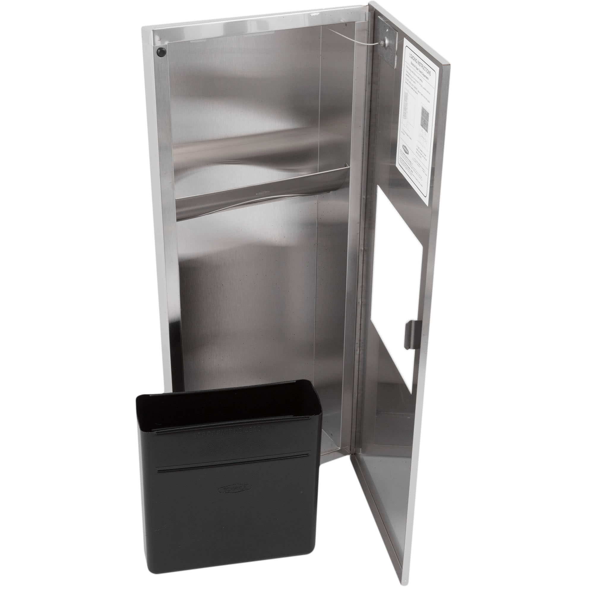 TableTop King B-36903 TrimLine Series Recessed Paper Towel Dispenser with Built-in Waste Receptacle - Space Saving Wall Mount Design for Restrooms, Kitchens & Commercial Spaces