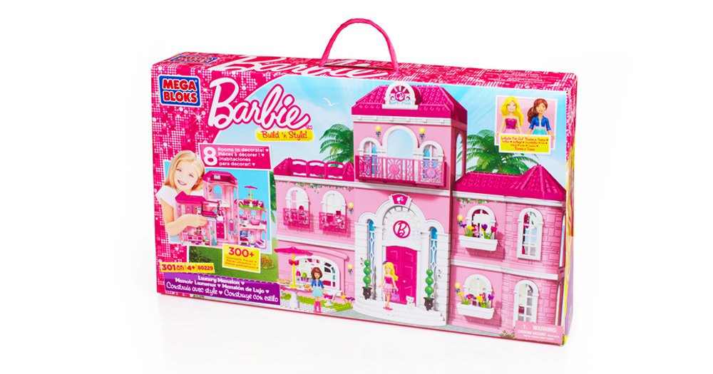 Mega Bloks Barbie Luxury Mansion Building Blocks Set - 350+ Pieces for Creative Play, STEM Learning & Collectible Display | Perfect Gift for Girls Ages 4-8 | Dream House Playset for Imaginative Role Play & Room Decor