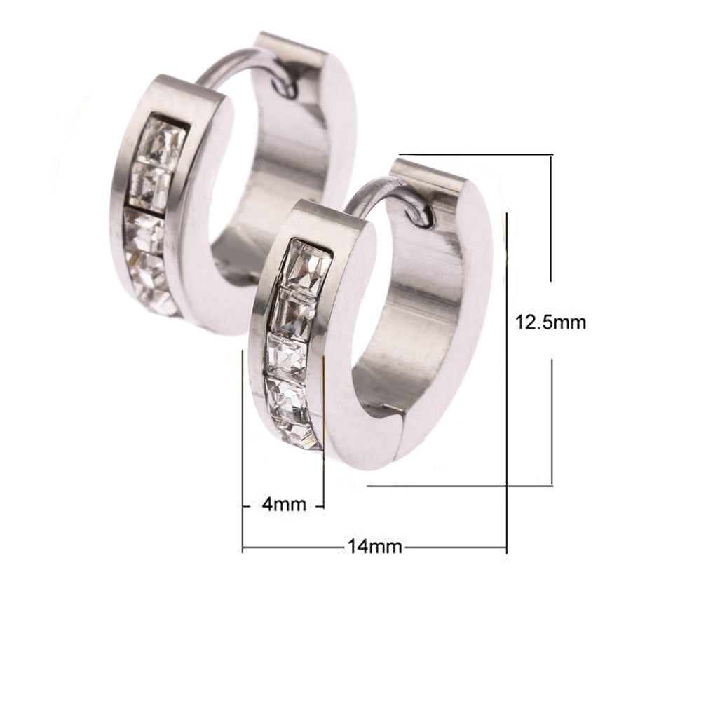 Sparkling Hypoallergenic Stainless Steel Hoop Earrings for Women & Men - CZ Huggie Piercing Jewelry for Everyday Wear, Parties & Gifts
