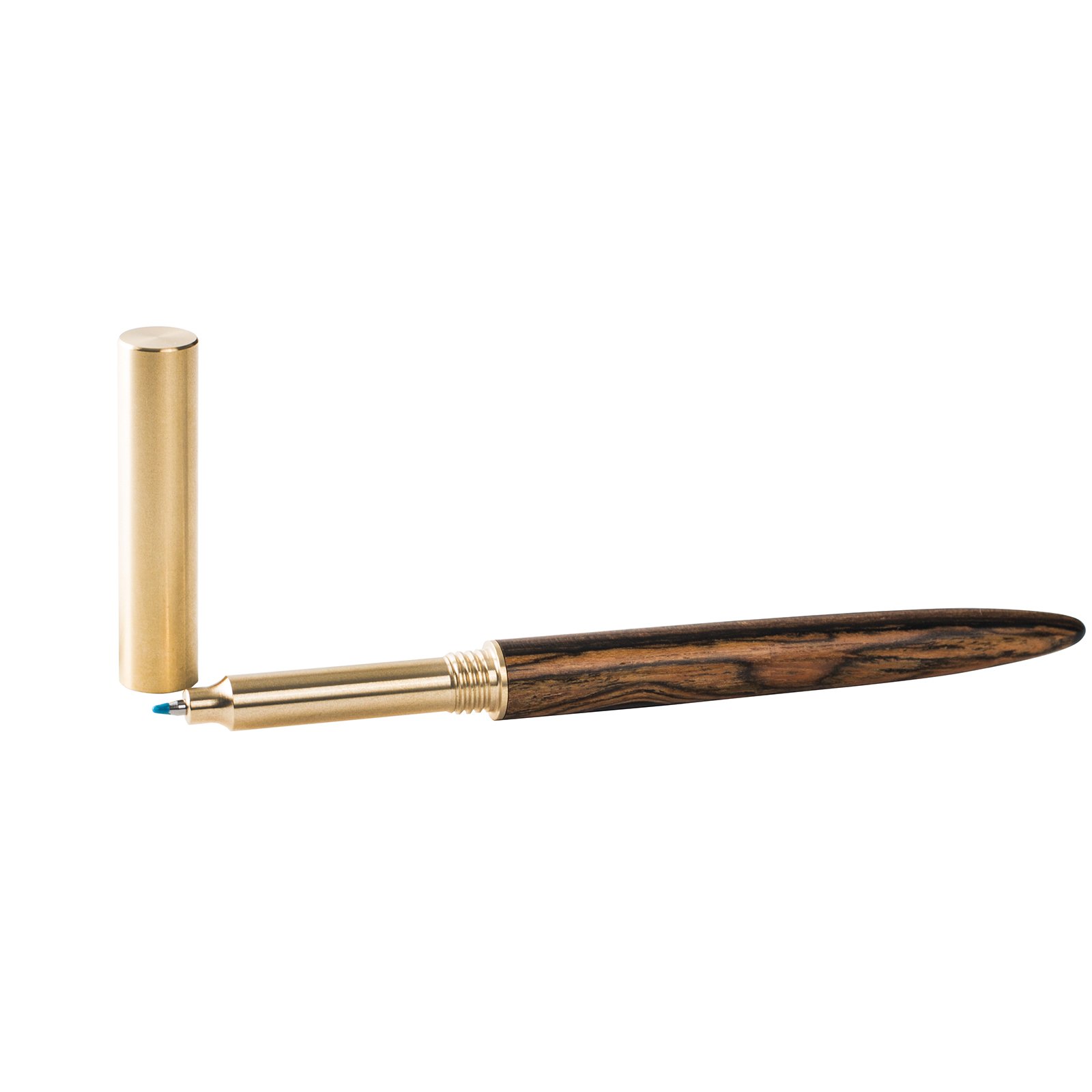 Ancicraft Premium Black Rollerball Gel Pen - Handcrafted Solid Wood Vintage Style Writing Instrument with Genuine Leather Pen Holder (Tiger Ebony) - Perfect for Office, Journaling, Calligraphy & Gift Giving