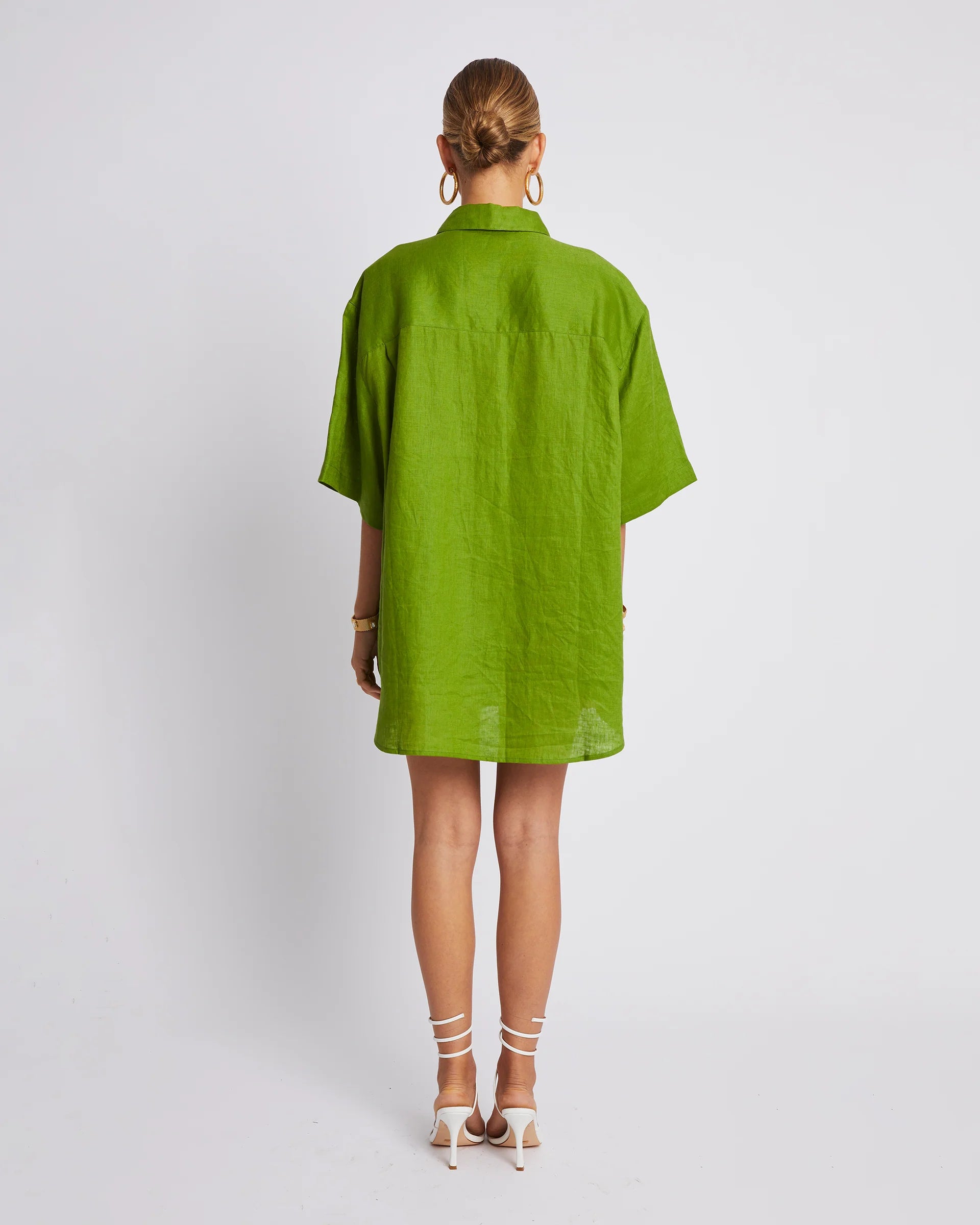 Big Olive Shirt for Men - Comfortable Oversized Casual Button-Up Shirt - Perfect for Relaxing at Home or Outdoor Adventures